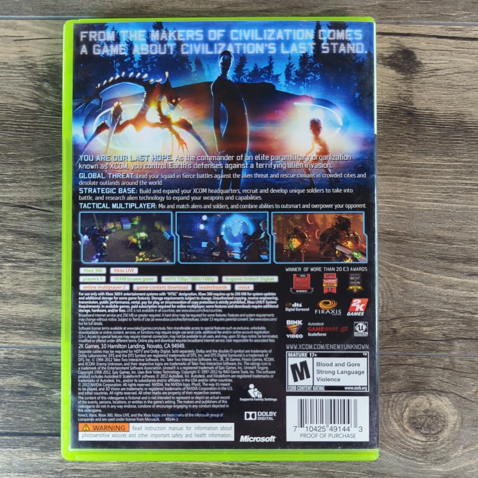 XCOM: Enemy Unknown Xbox 360 Microsoft Game Complete CIB Authentic Tested