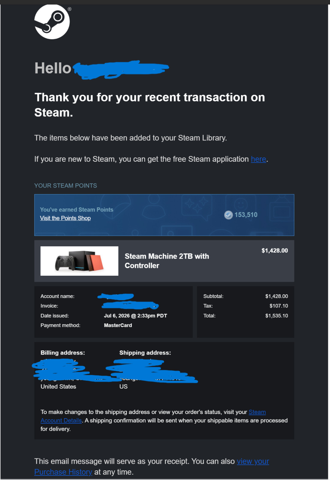 Valve Steam Machine 2TB with Controller | Order Confirmed | SHIPPING IN 7 DAYS