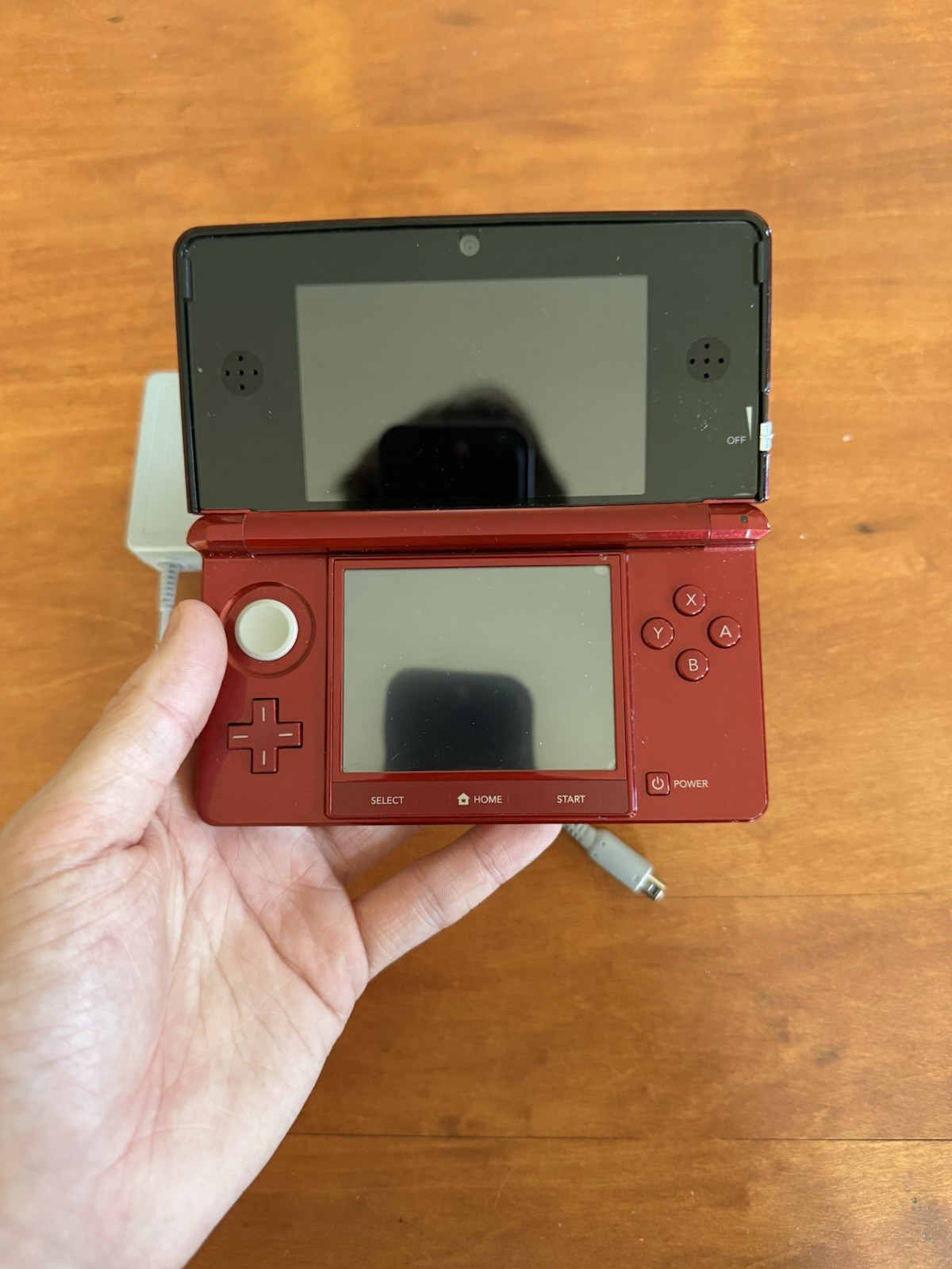 Nintendo 3DS Flame Red Console w/Charger – Great Condition – Tested & Ships Fast