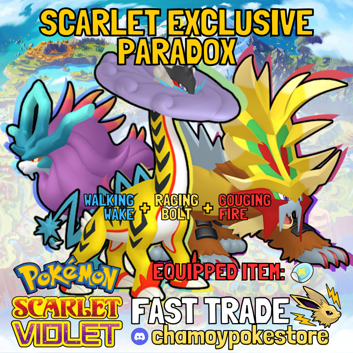 WALKING WAKE + GOUGING FIRE + RAGING BOLT ⚡ INDIGO DISK Pokemon Scarlet & Violet