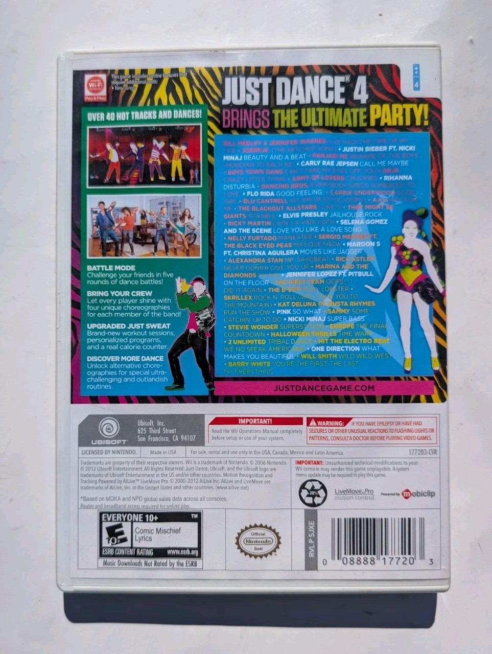 Just Dance 4 (Nintendo Wii, 2012) Complete CIB and Tested