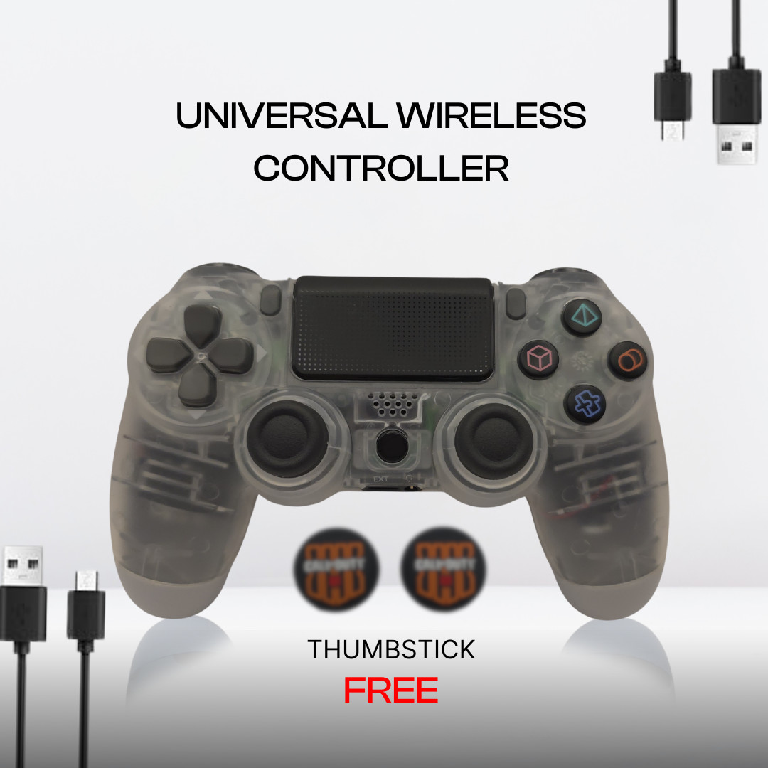 Universal Wireless Game Controller with Bluetooth, Dual Vibration & Free Thumbst