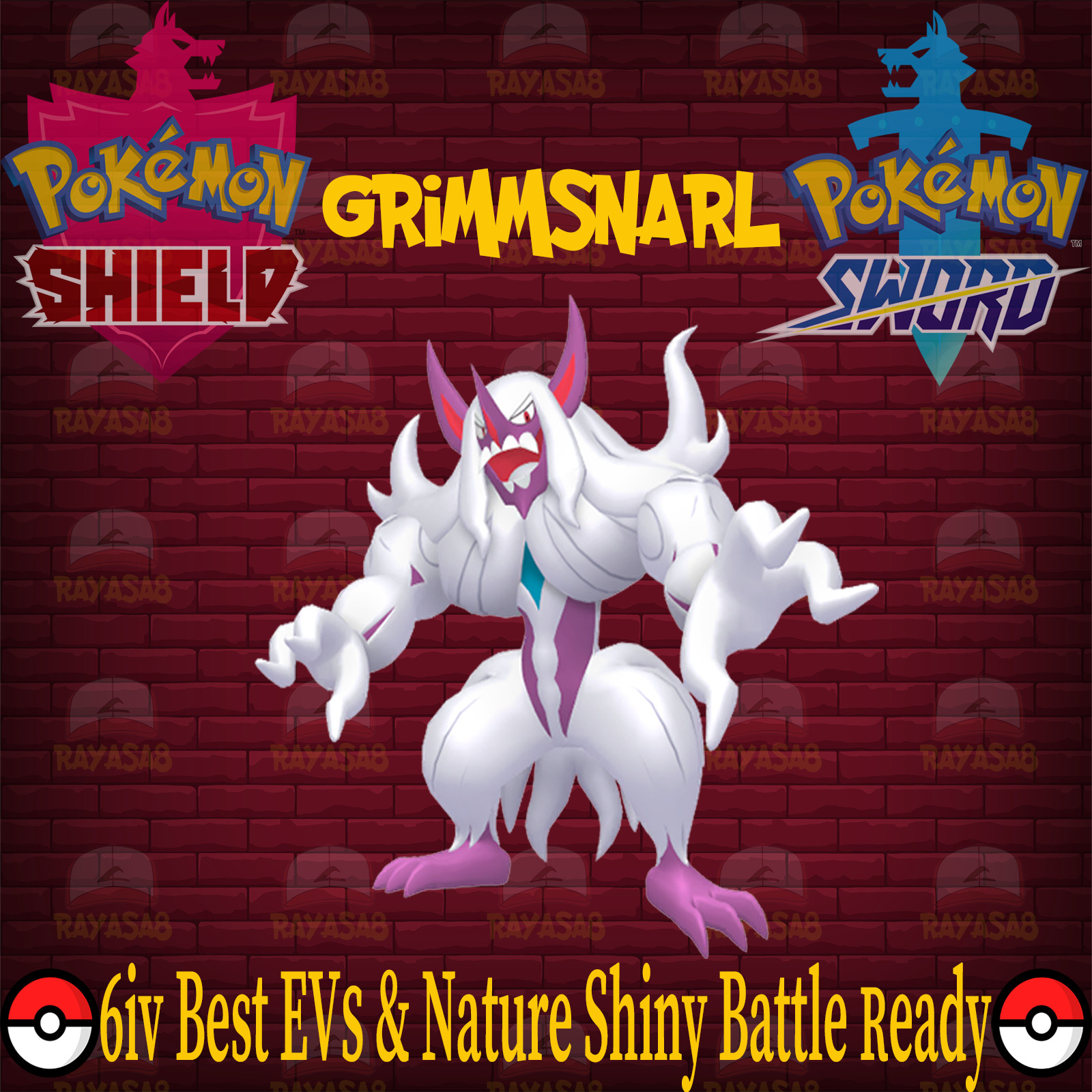 Pokemon Grimmsnarl Best Stats 6IV Best EVs & Nature 🌟Shiny🌟 Battle Ready Home