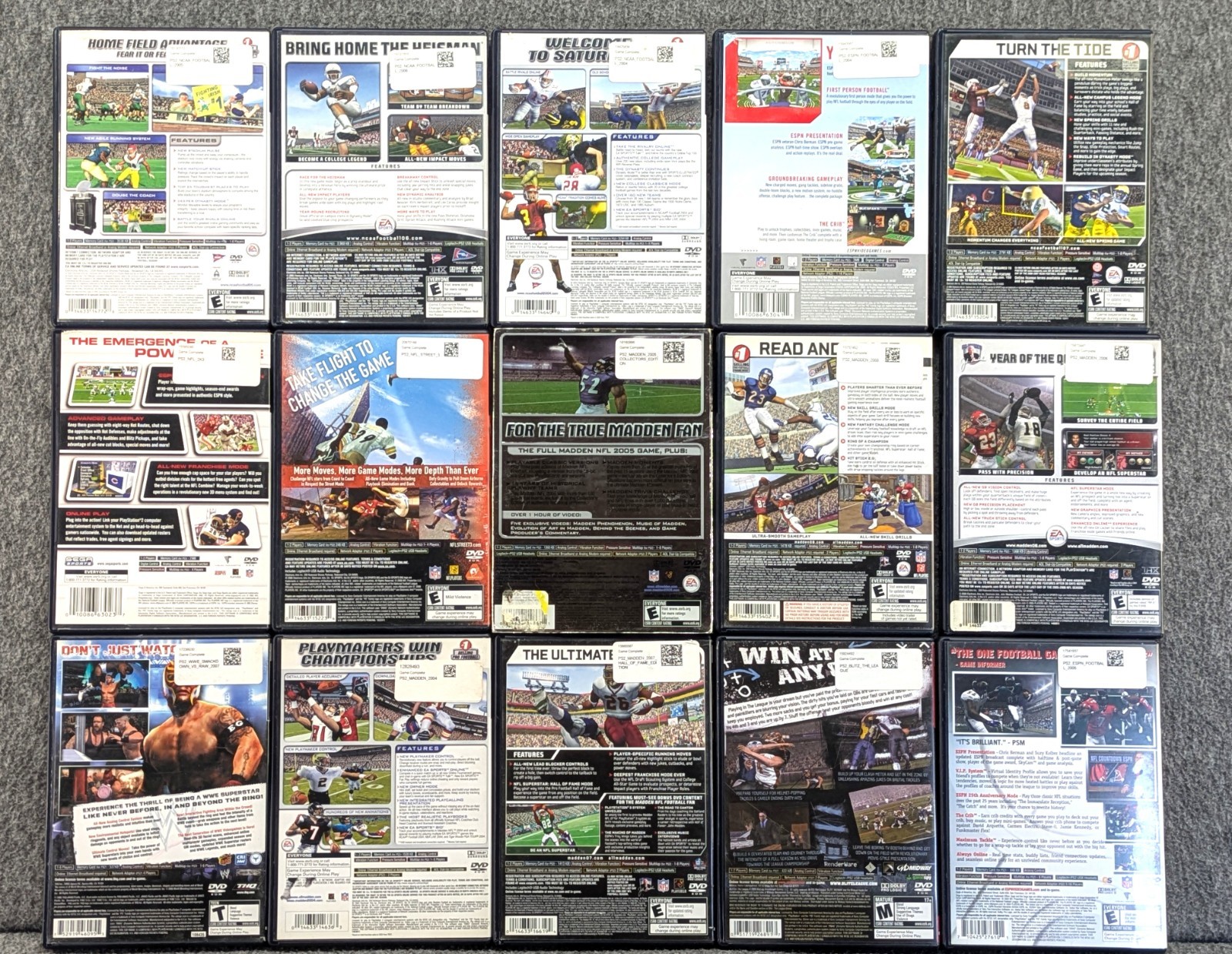 PS2 Football Sports Games Lot 15 Madden NCAA NFL Street Manuals