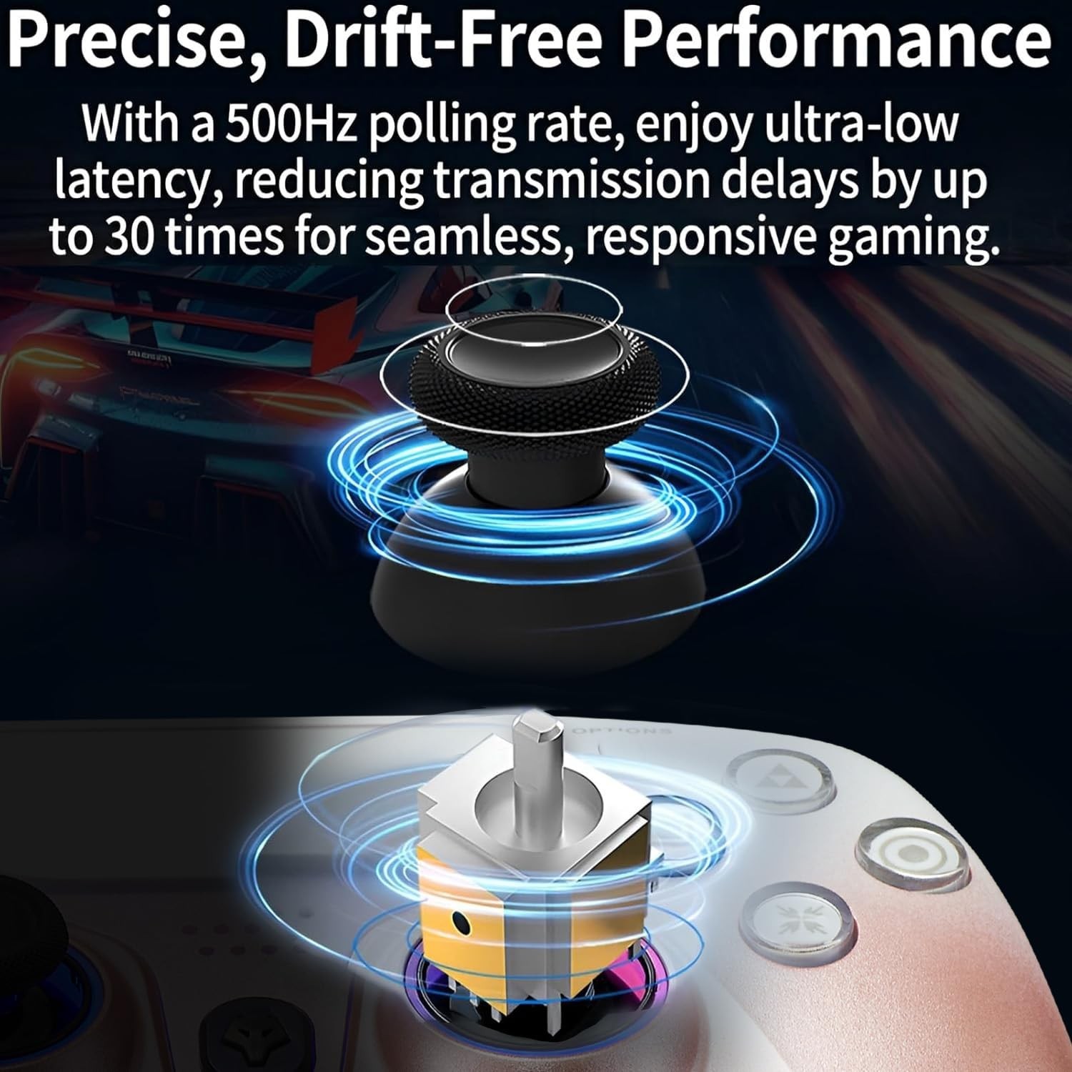 Wired PS5 Controller with Turbo, Hall-Effect Triggers, Dual Vibration, 10ft Cabl