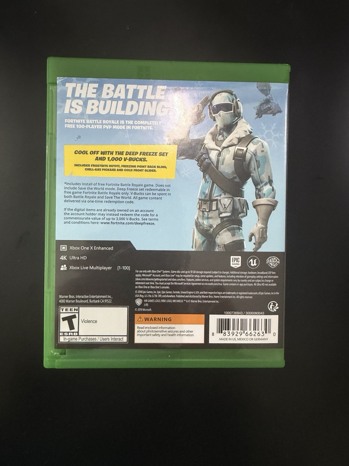 Warner Bros. Fortnite Deep Freeze Bundle Xbox One 4K Xbox Live NTSC-U/C 2018