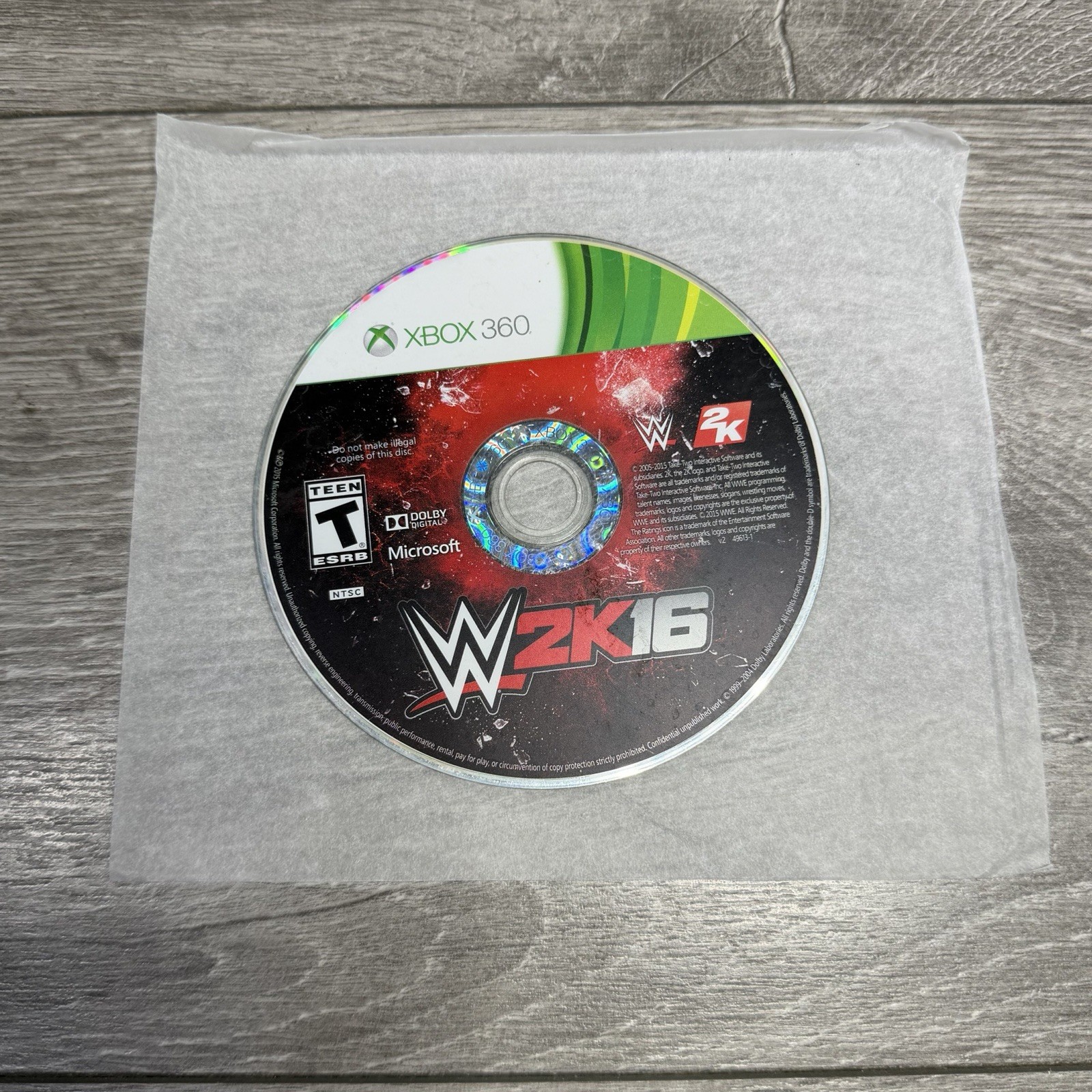 WWE W2K16 VG Refurb + 1yr Warranty NO MANUAL Xbox 360 WWF