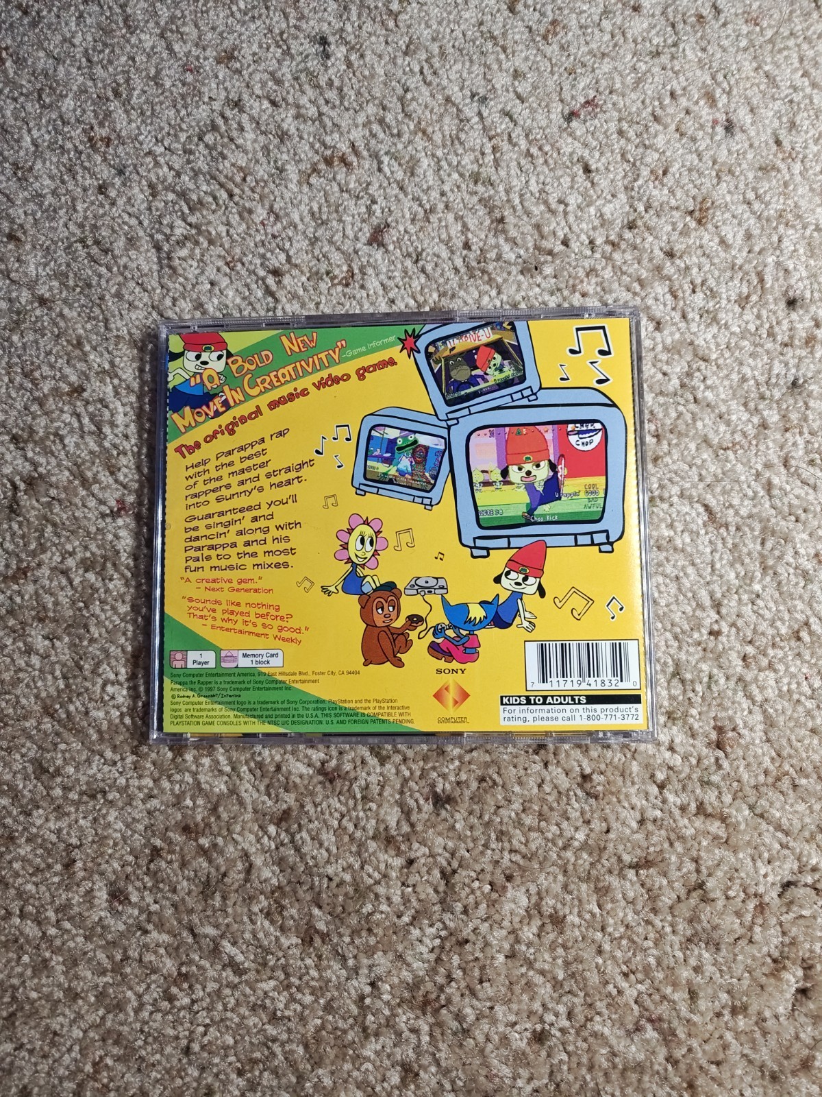 PaRappa the Rapper (Sony PlayStation 1, 1997) Complete PS1