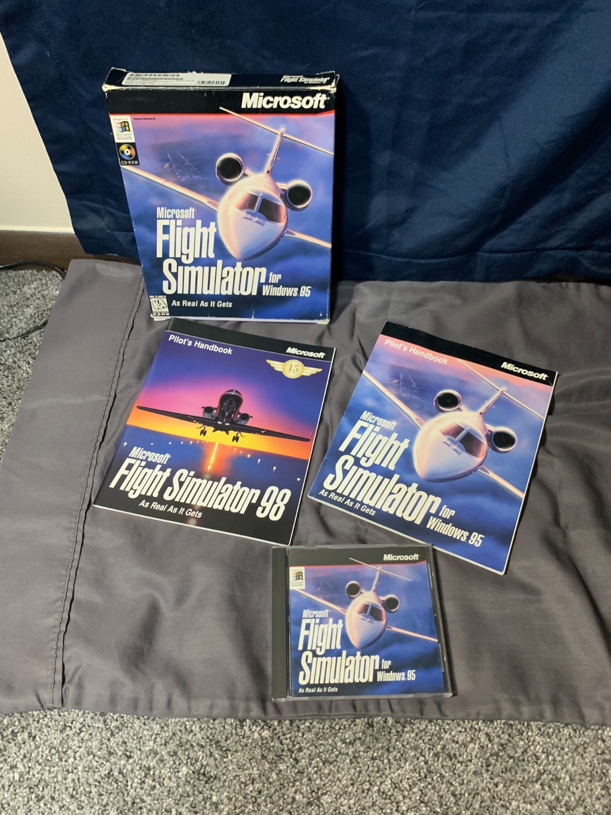 Microsoft Flight Simulator for Windows 95 PC Big Box CIB