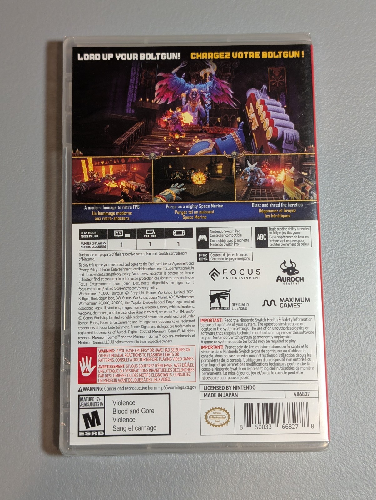 Warhammer 40,000: Boltgun (Nintendo Switch) Brand New, Factory Sealed