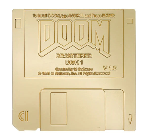 DOOM Floppy Disk Replica Gold Plated Numbered 1/5000 Presale