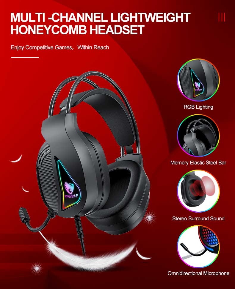 3 IN 1 PC Gaming Keyboard Mouse Gaming Headset Set RGB LED Backlit USB Wired