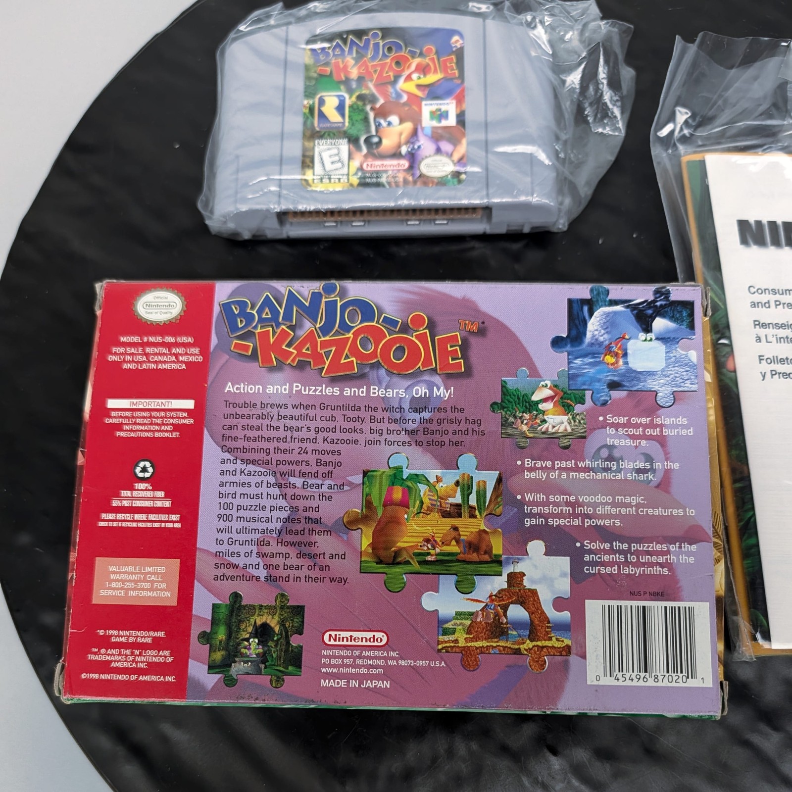 Banjo-Kazooie Nintendo 64 N64 CIB Box+Manual+Cart Authentic Tested Game ð®