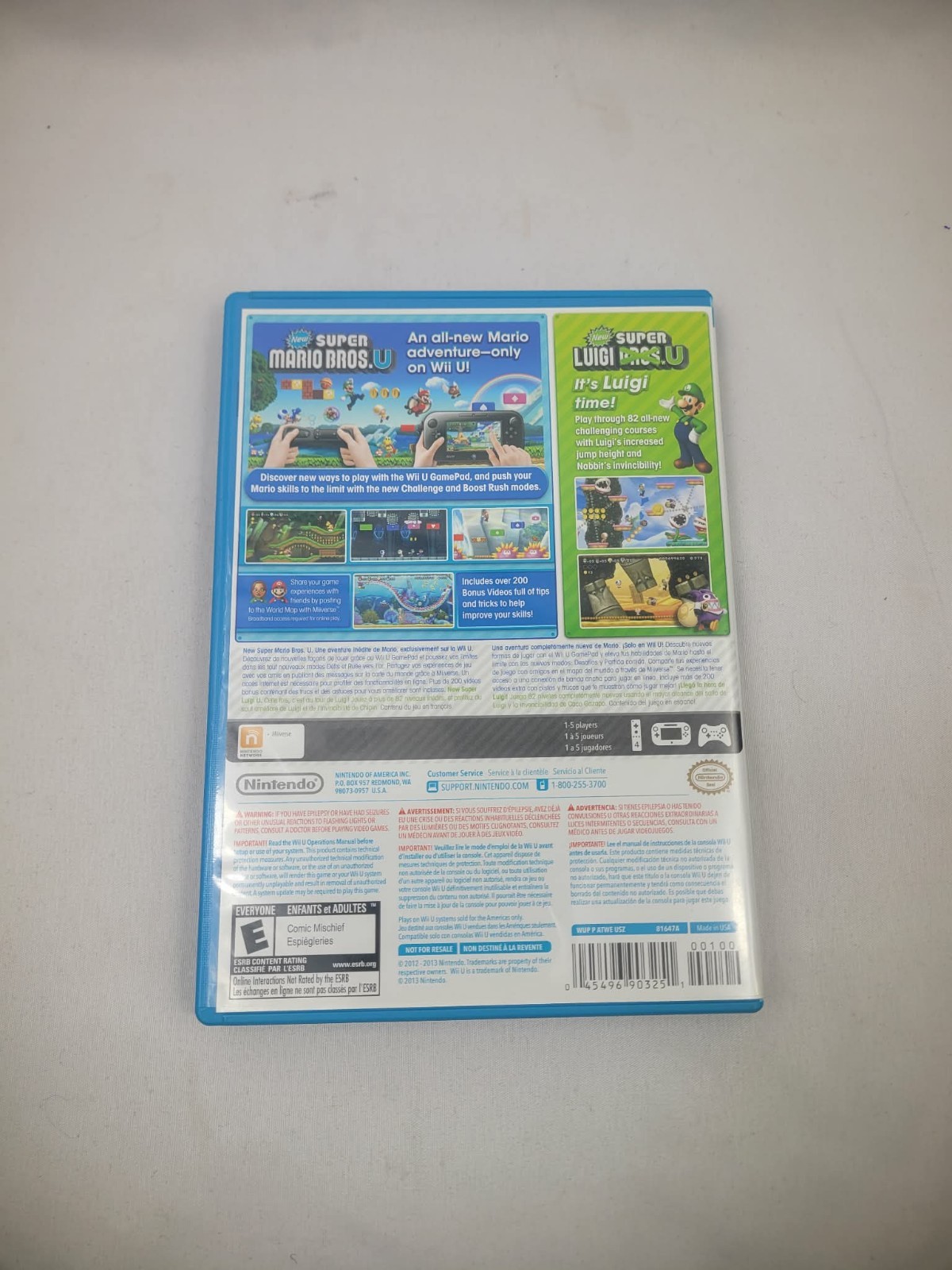 New Super Mario Bros. U New Super Luigi U Nintendo Wii U Tested/working