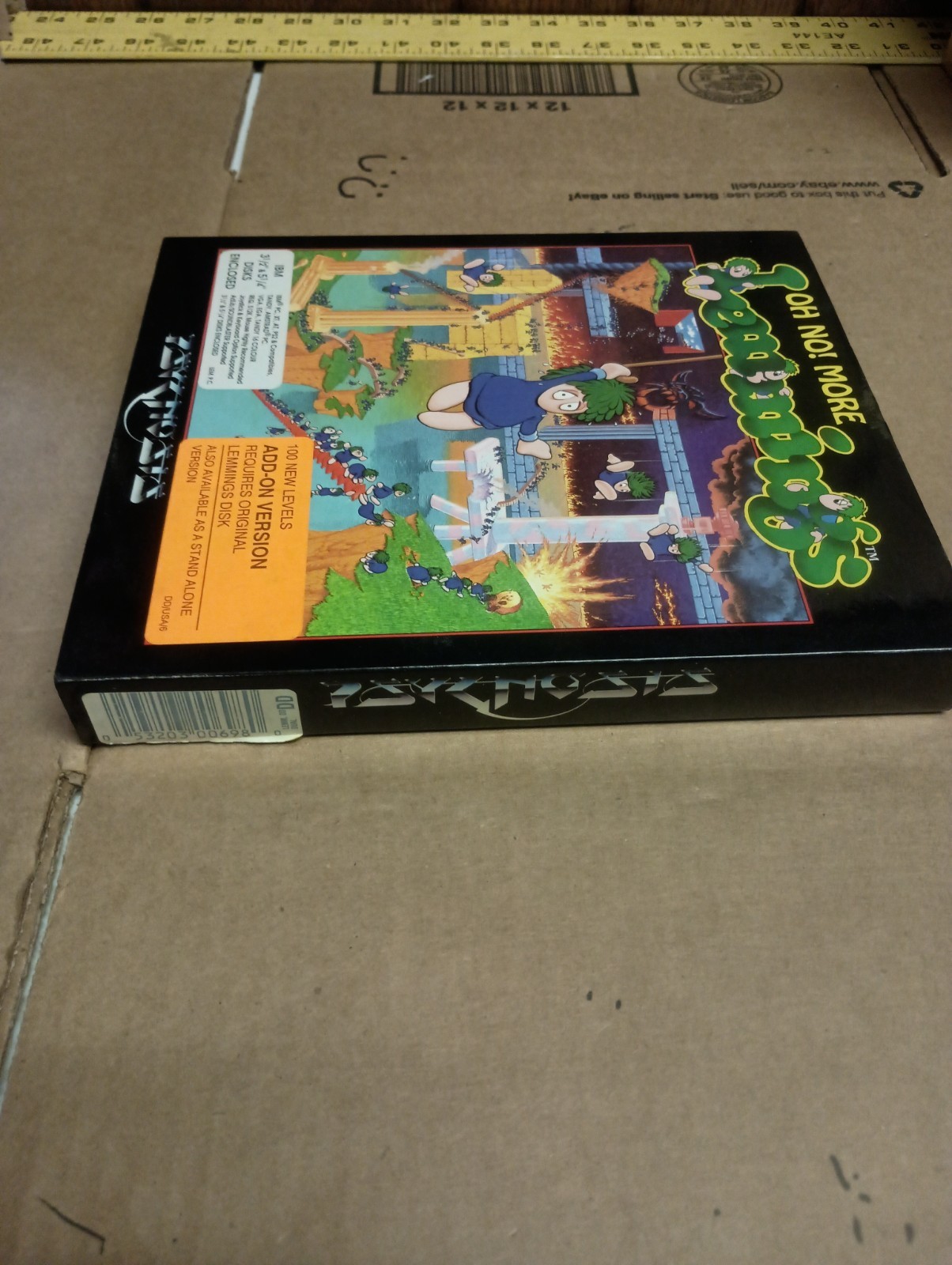 Oh No More Lemmings IBM PC Amstrad Tandy Big Box 1991 Game w/ Manual