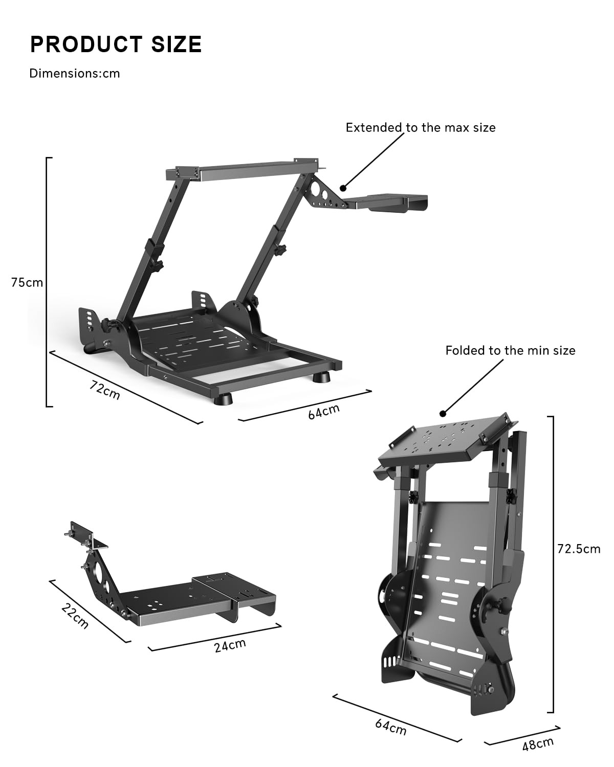 Steering Wheel Stand – A10 Foldable&Adjustable Racing Wheel Stand