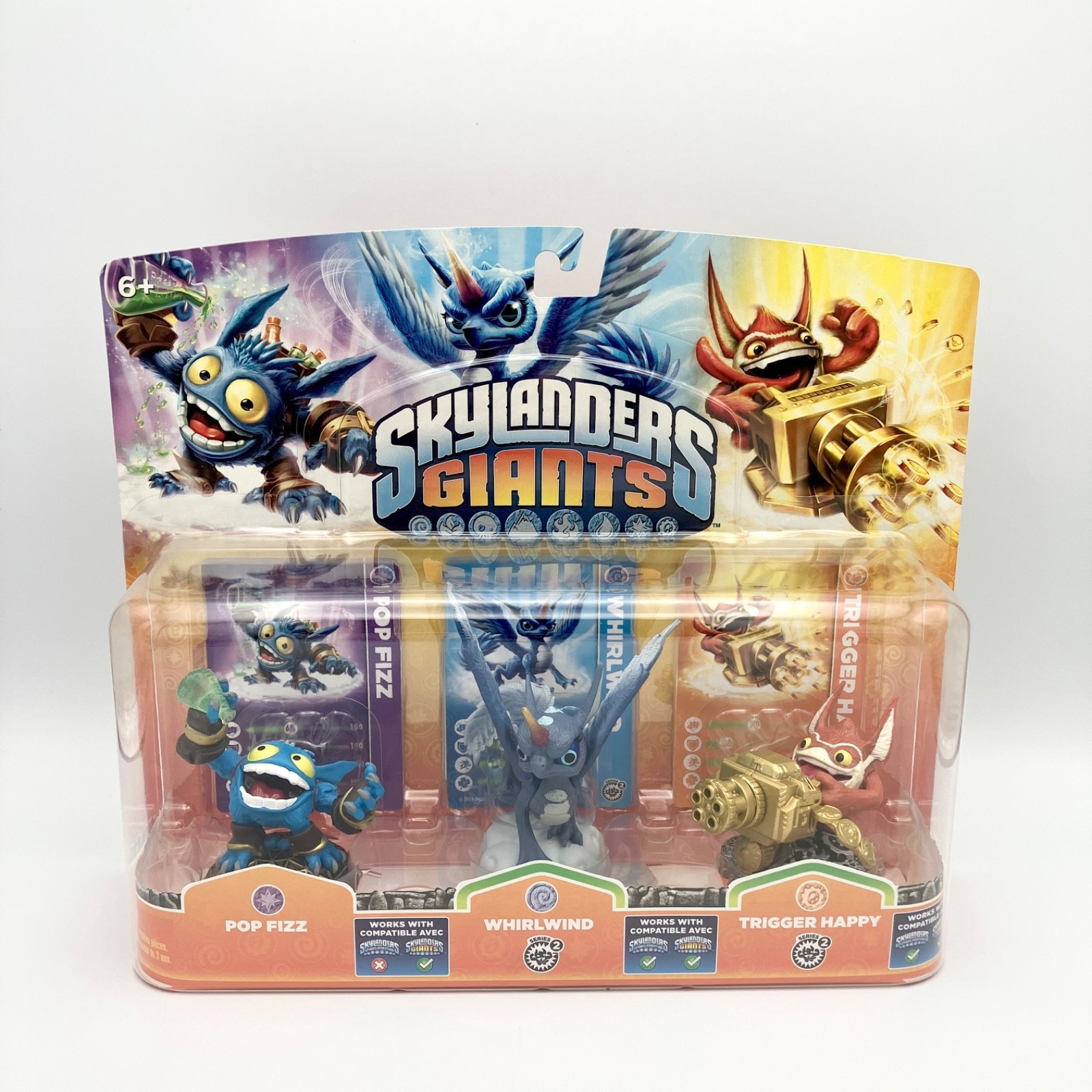 Skylanders Giants Pop Fizz Whirlwind Trigger Happy 3 Pack Figures NEW SEALED