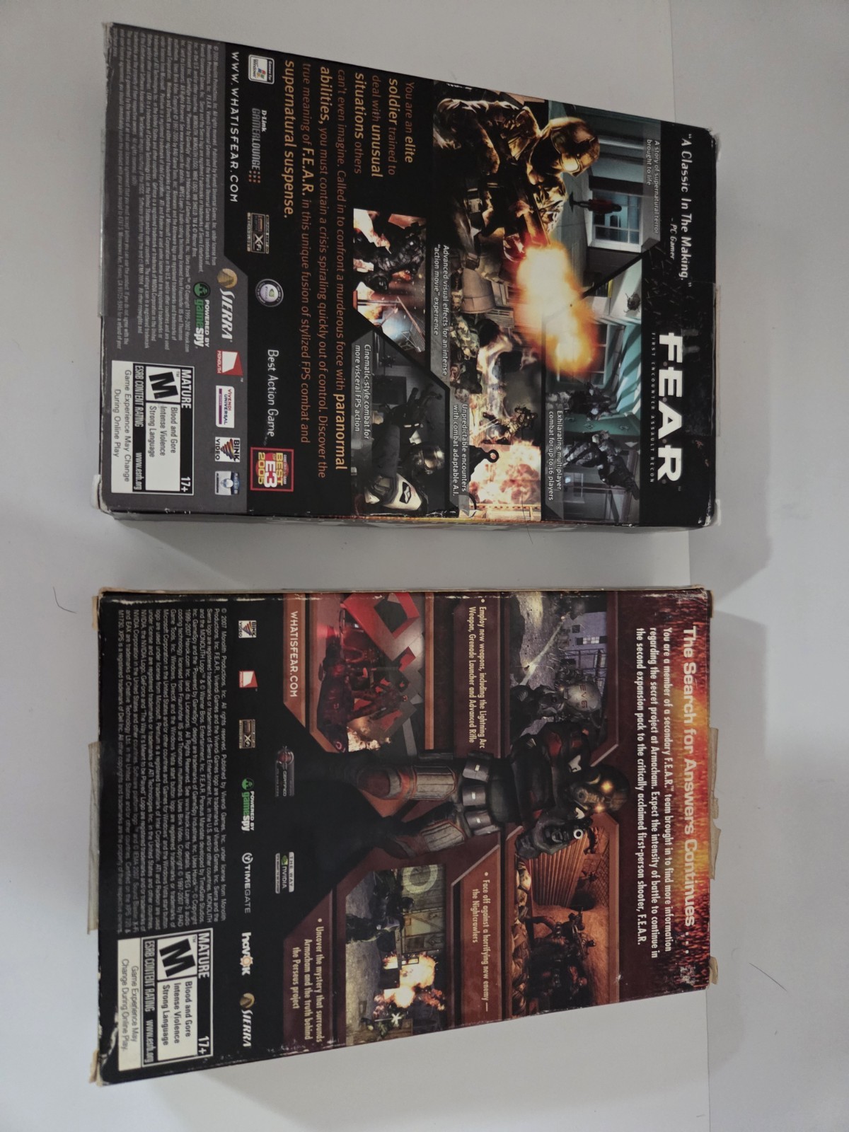 Fear PC CD ROM Perseus Mandate DVD ROM