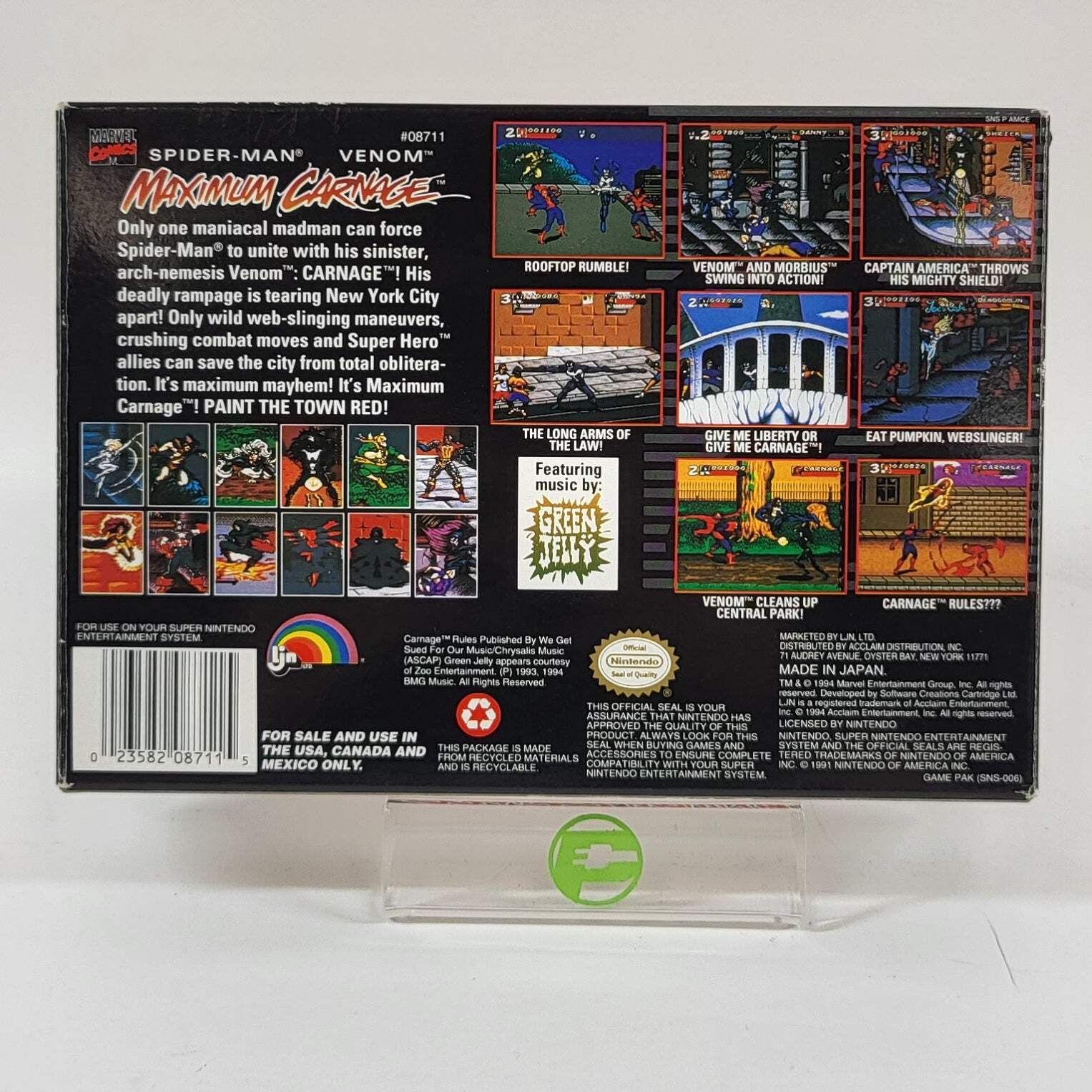 Spider Man Venom Maximum Carnage Super Nintendo SNES 1994 LJN Boxed Game