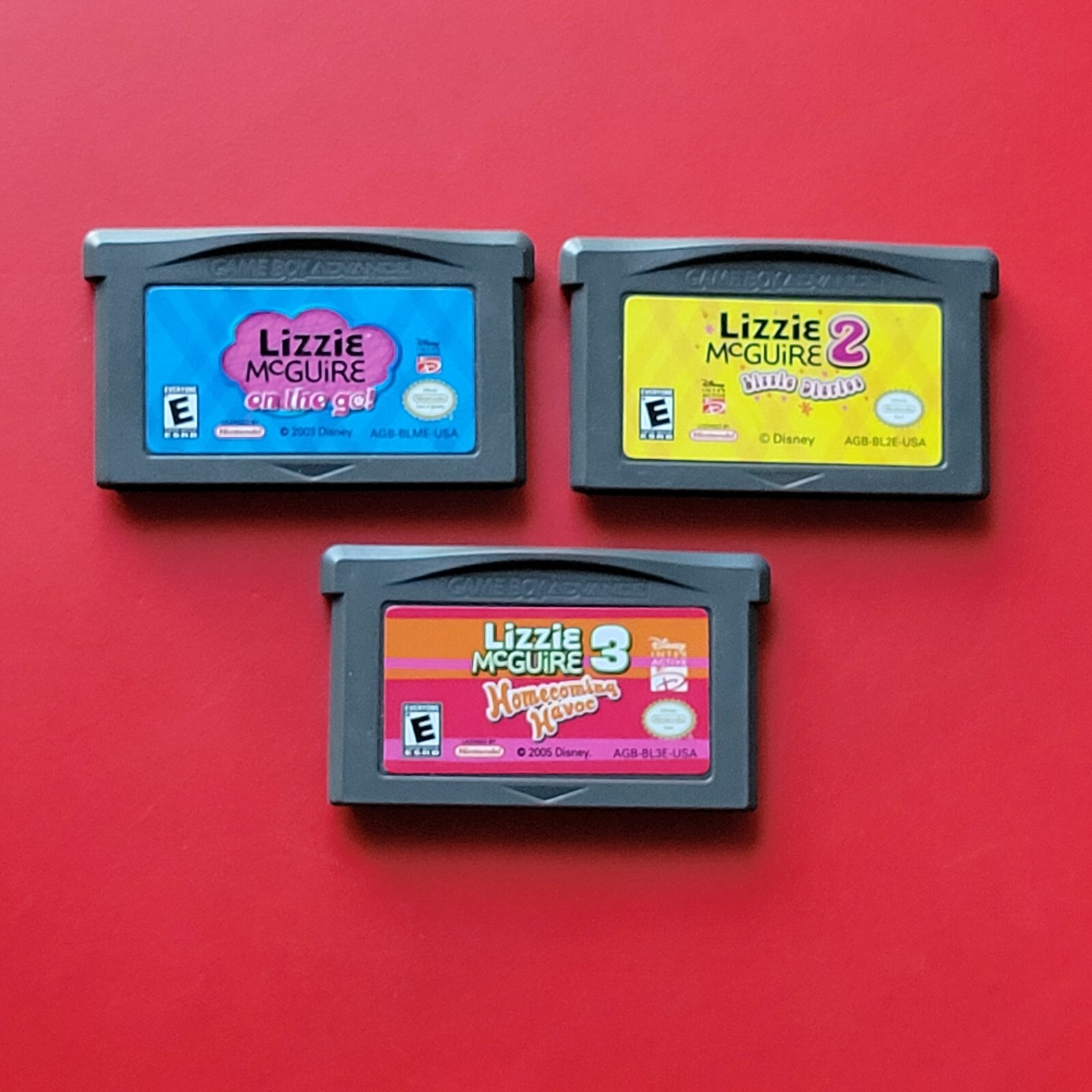 Lizzie McGuire 1 2 3 Diaries Home Coming On The Go Game Boy Advance Lot 3 Games