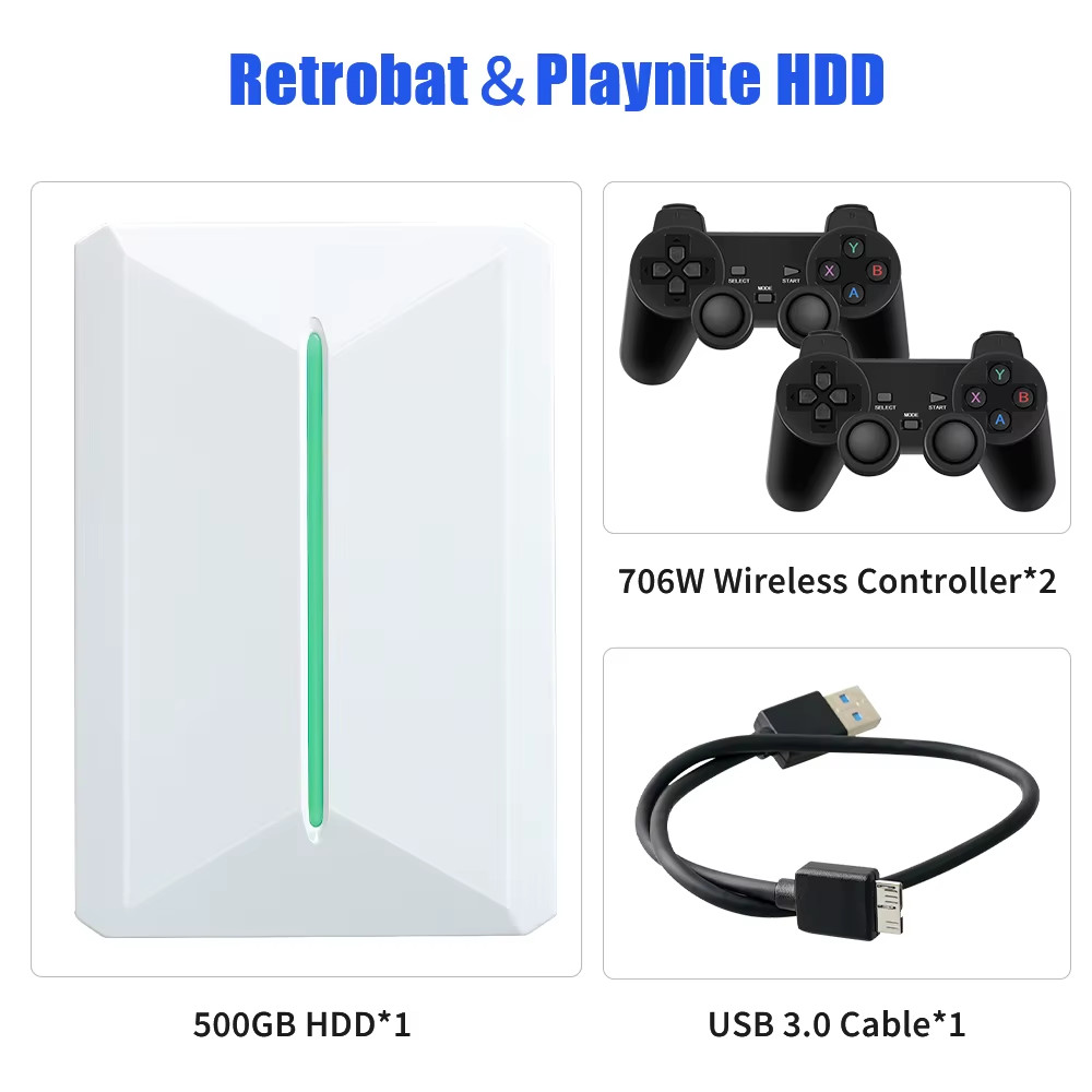 HDD Retro Game Console for PS2&3/WiiU/Wii/Switch/50+Emulators 38293 Games＆42 AAA