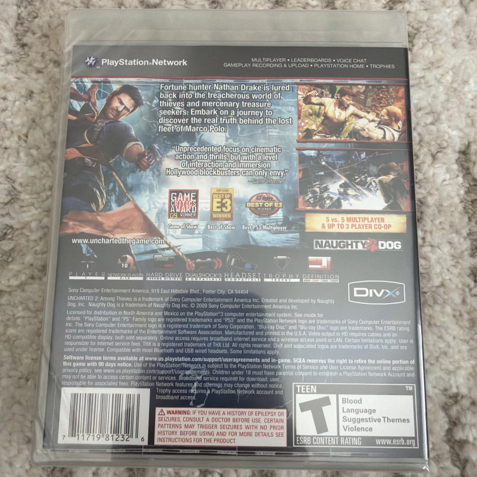 Uncharted 2: Among Thieves (Sony PlayStation 3, 2009) PS3 New Sealed (READ)