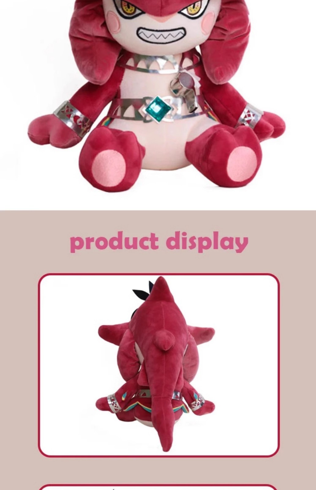 Zelda Tears of the Kingdom Sidon Plush Doll – Handmade 40cm Game Collectible Mer