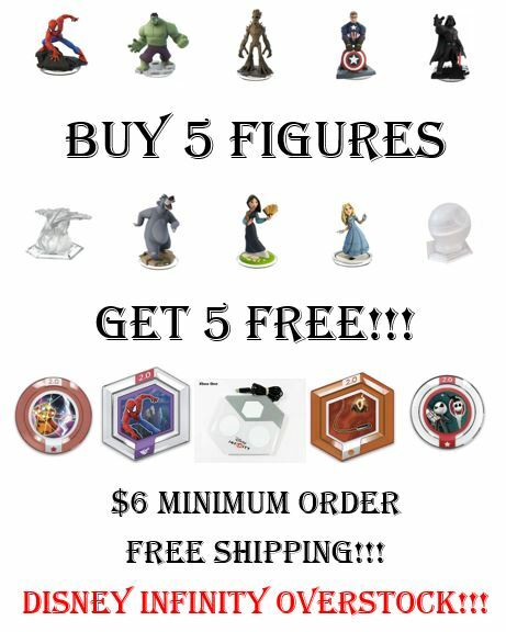 Disney Infinity Overstock – Pick Your Figures Buy 5 Get 5 Free – $6 Min. Order