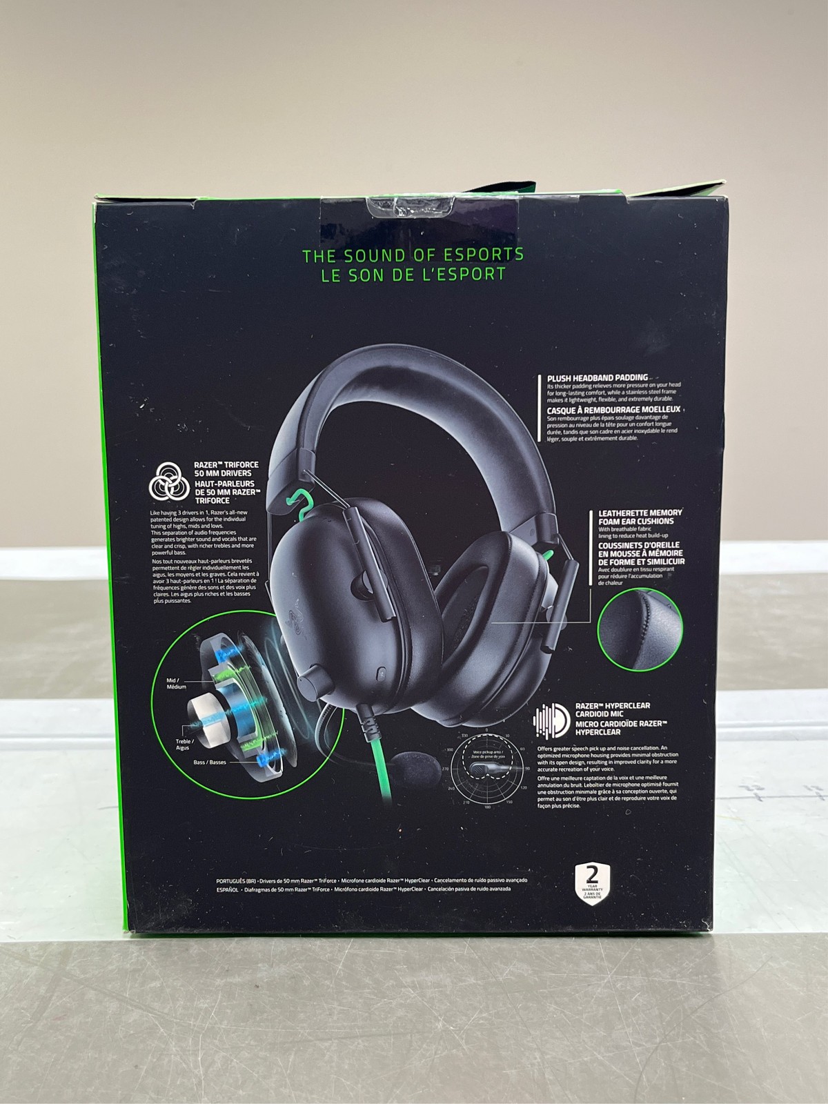BlackShark V2 X Headset Razer TriForce 50mm Drivers Standard breathable memory 6