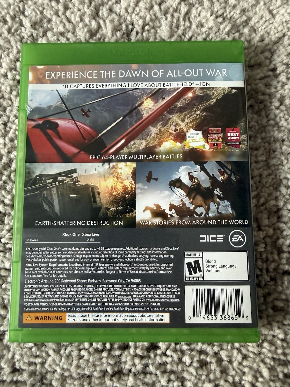 Electronic Arts Battlefield 1 Battlefield Series Xbox One M NTSC-U/C 2016
