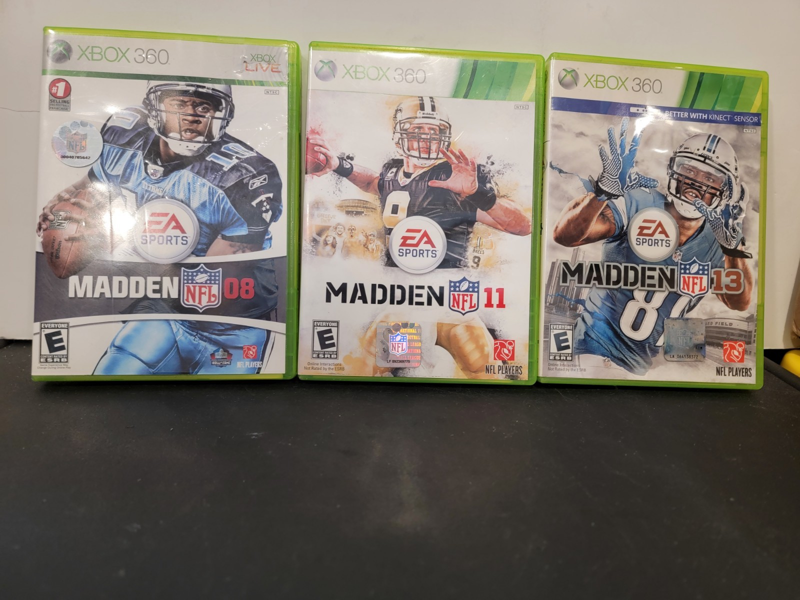 Lot of 3 Madden Xbox 360 Games 08, 11, 13