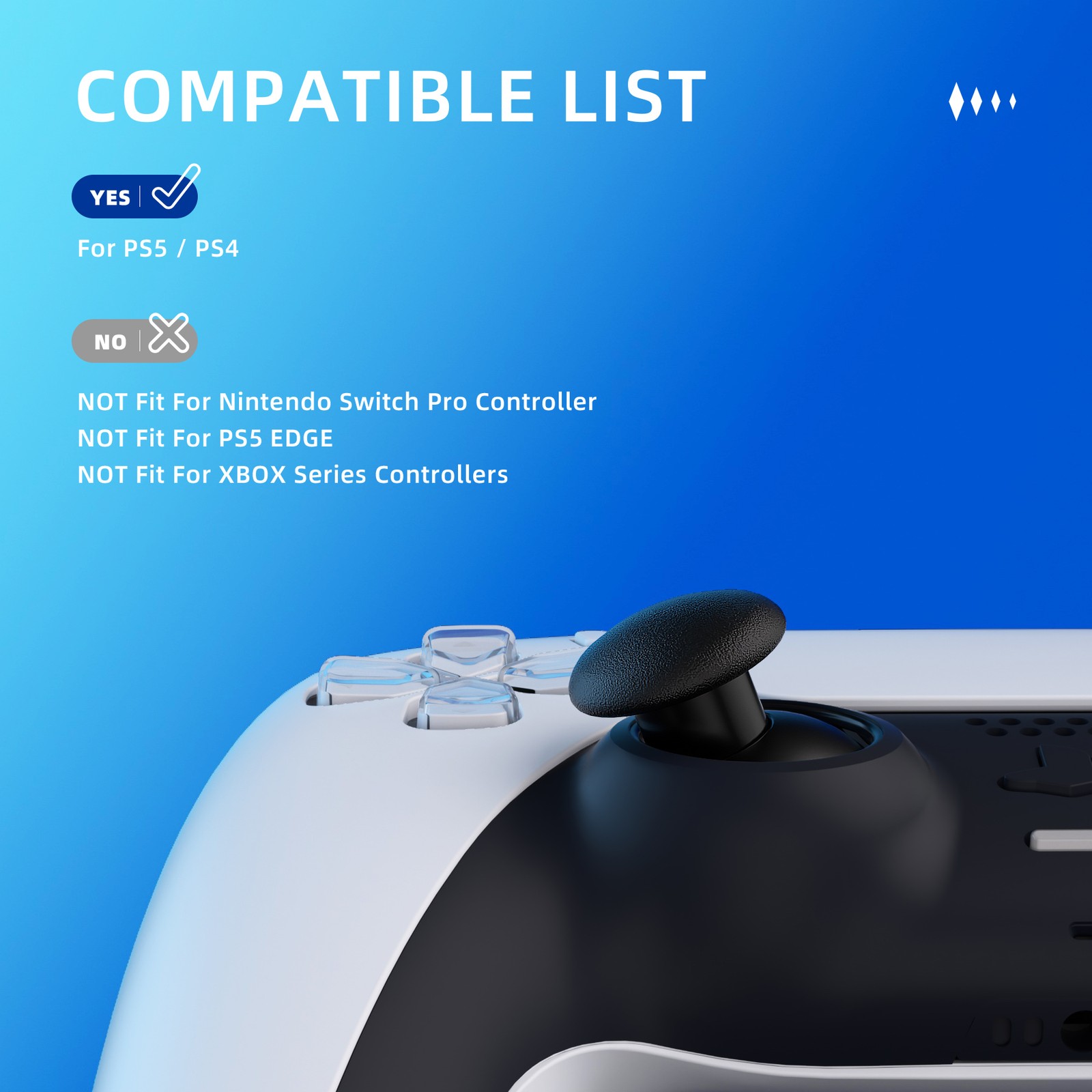eXtremeRate Custom Edge Sticks Swappable Thumbsticks for PS5 Controller for PS4