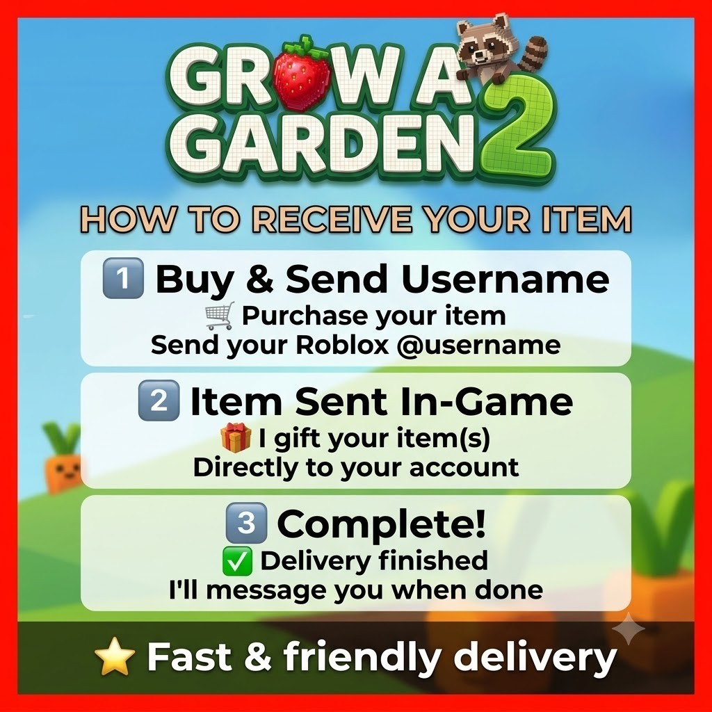 🟢 [ACTIVE] Grow🪴A Garden 2 🌳SEEDS 🌱PETS🦝GEAR🚿 (Super Fast Delivery🚀!)