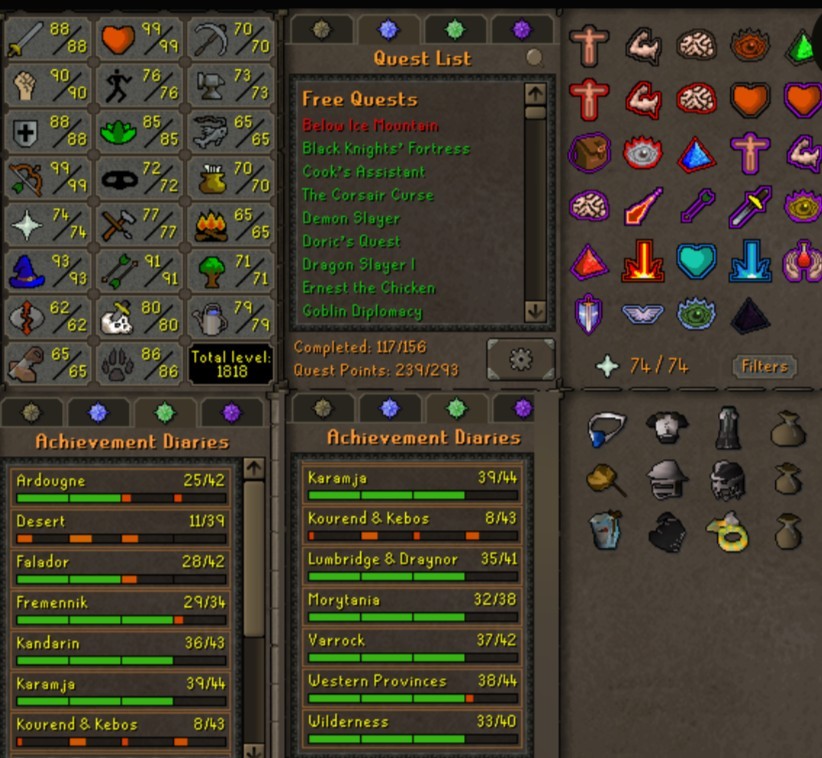 OSRS 1900 TTL Legacy acc