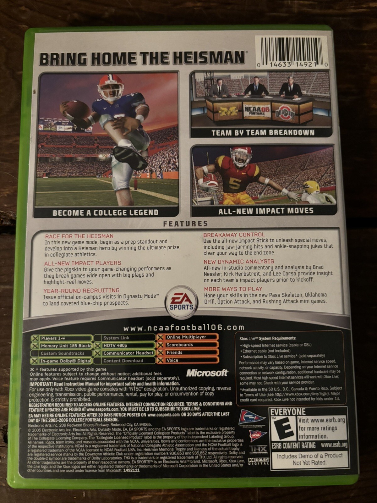 NCAA Football 06 – Xbox Game – Race for the Heisman