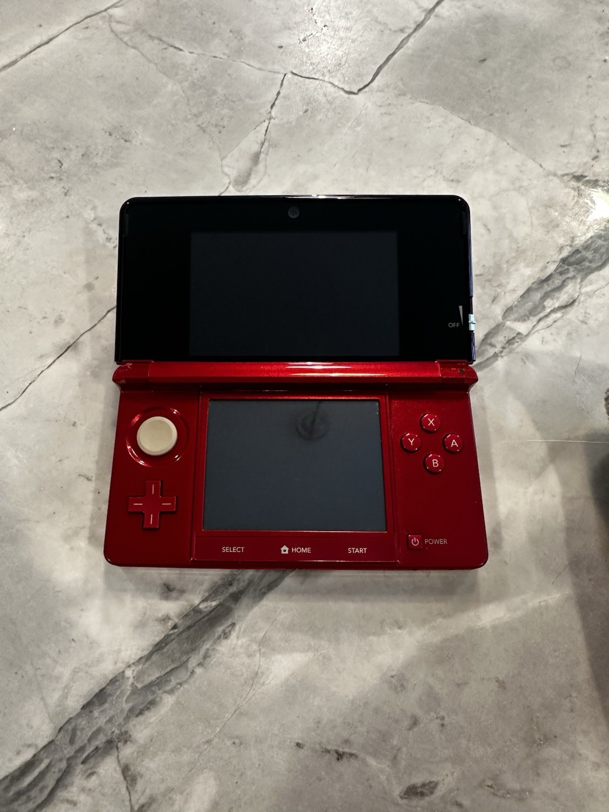 Flame Red Homebrewed 3DS W/ Charger and Stylus