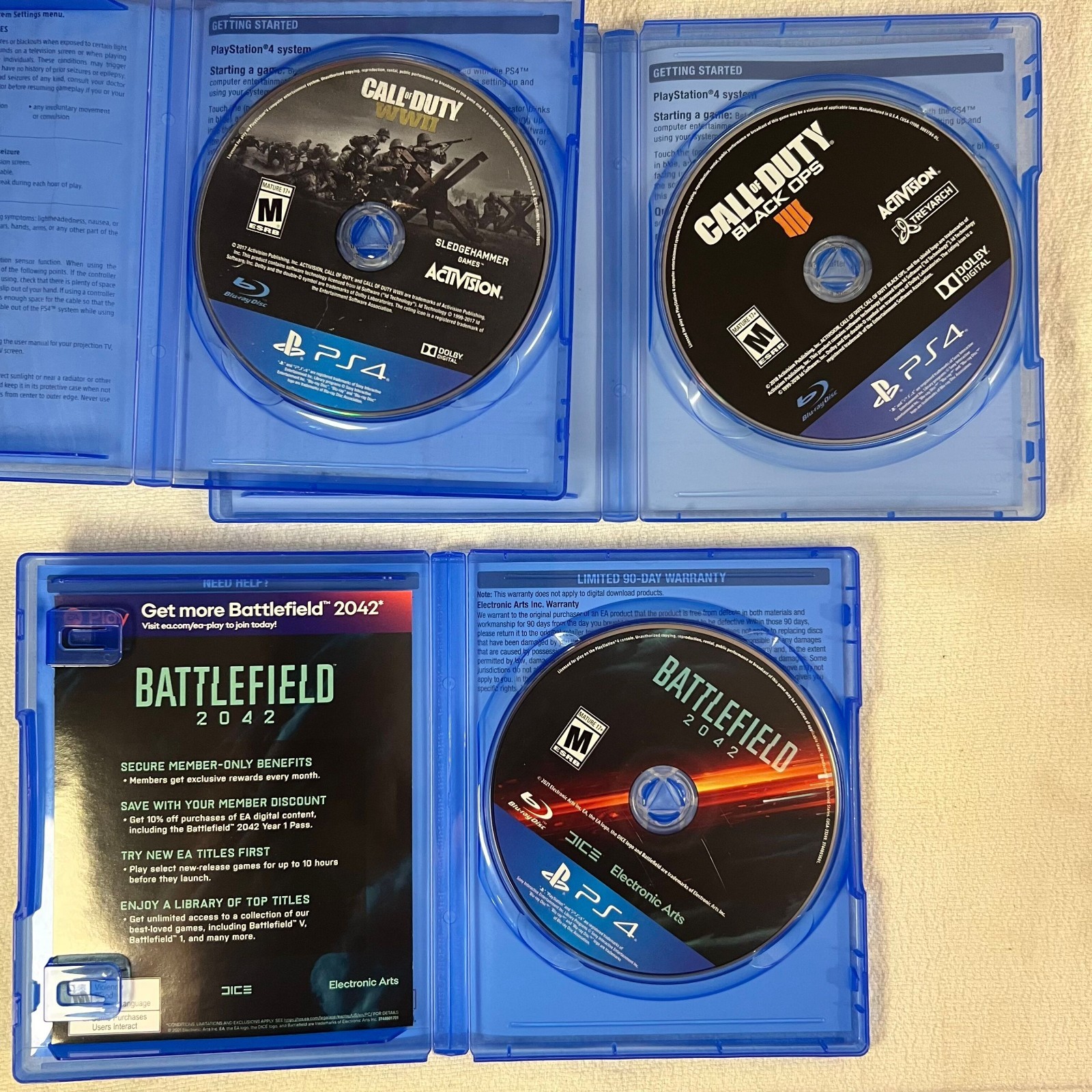 Call Of Duty WWII Black Ops III Battlefield 2042 FPS Sony PlayStation 4 Lot