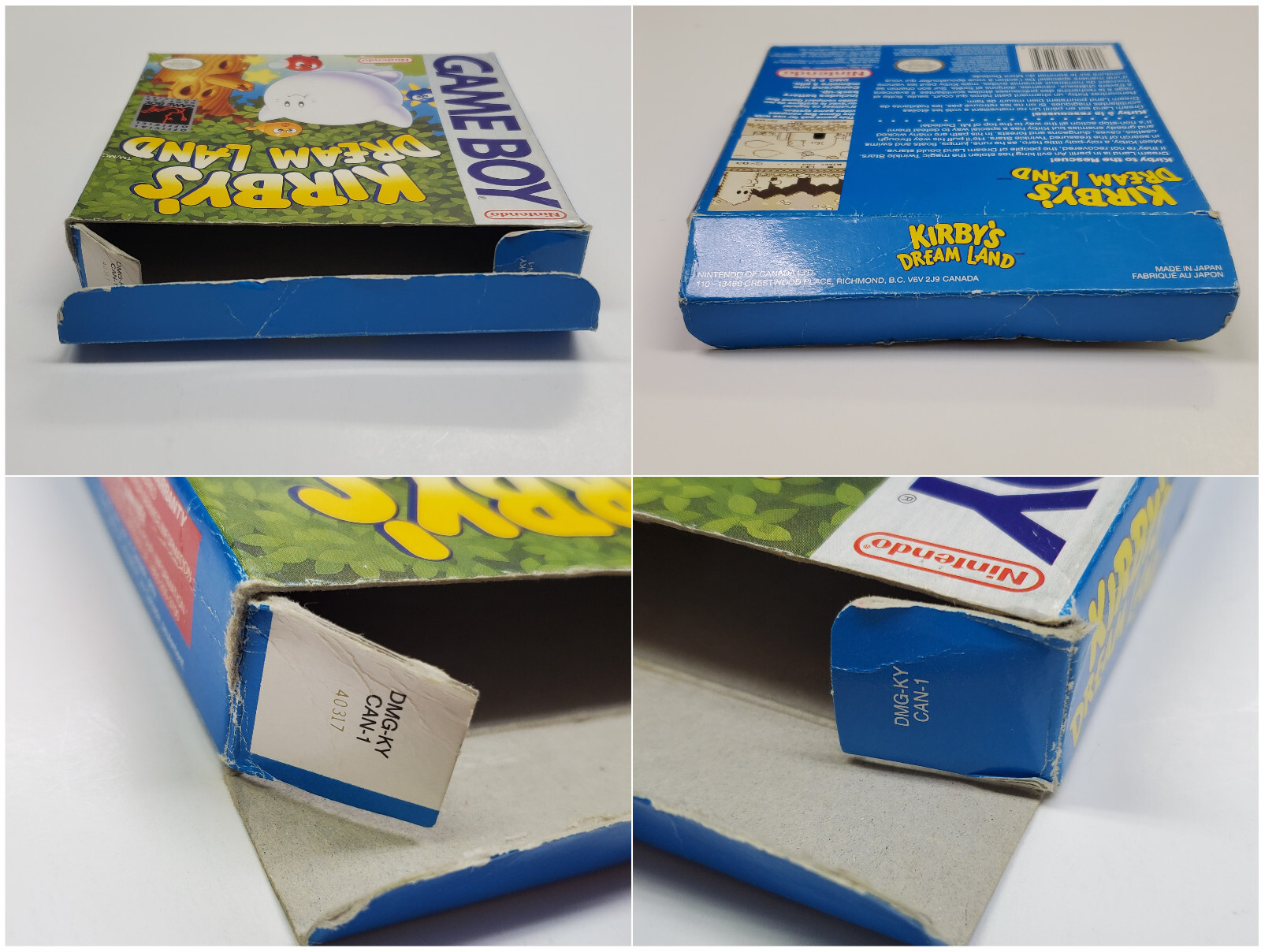 Kirby’s Dream Land Nintendo Game Boy Box & Manual *tear