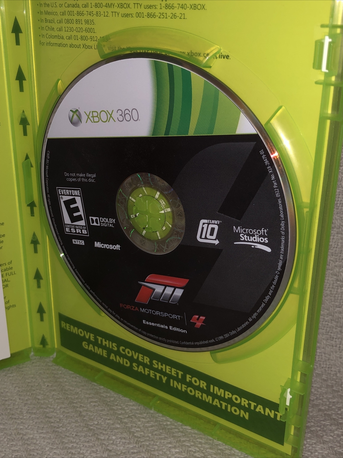 Xbox 360 Forza Motorsport 4 Better With Kinect Sensor Video Game Disc in Case
