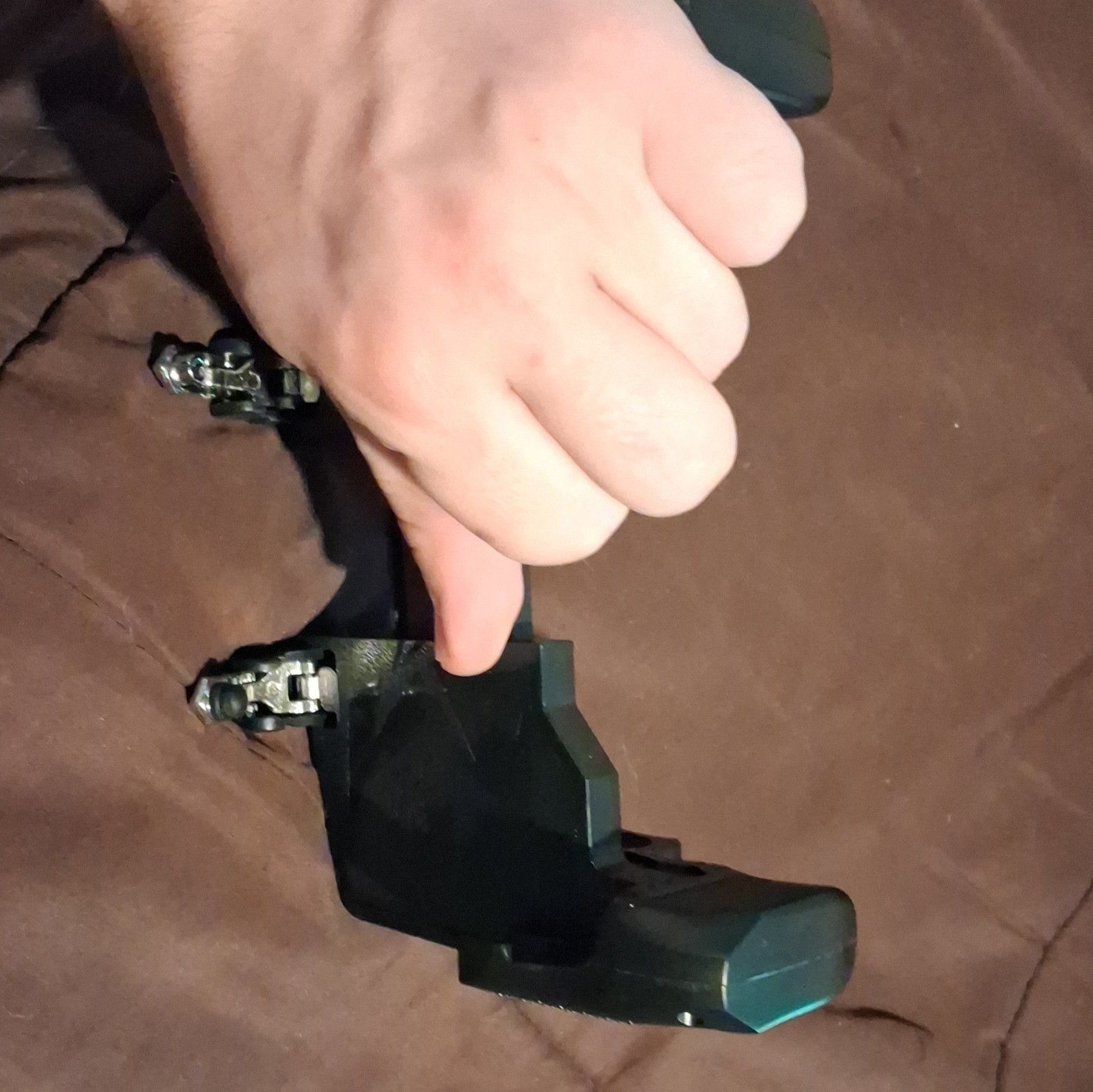 Black/Gray Dual Trigger Grip Controller External Attachment, Plastic