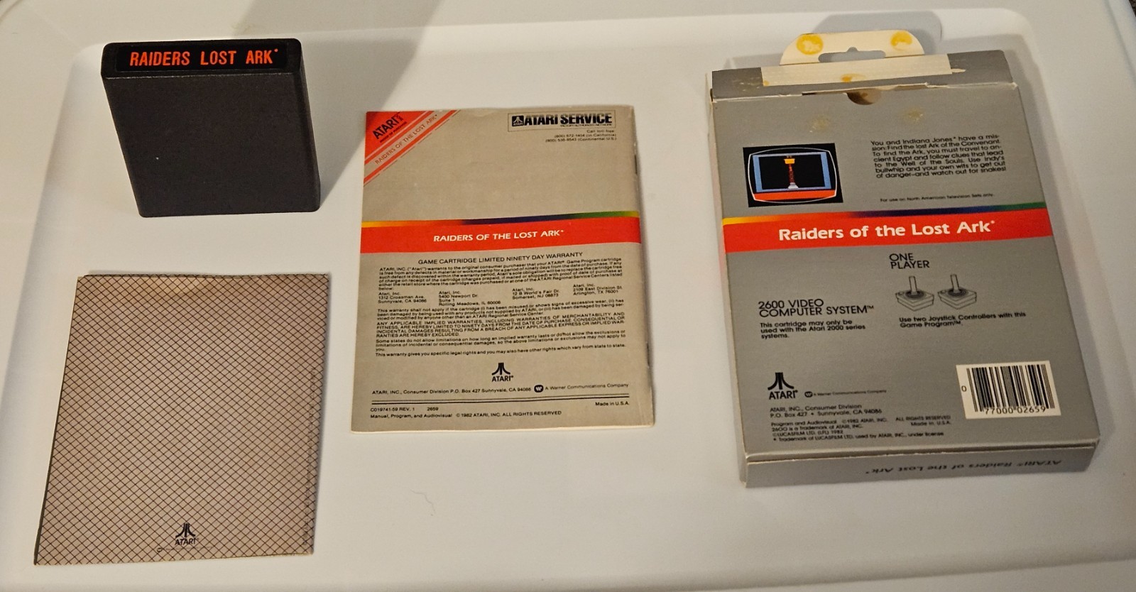 Raiders of the Lost Ark Atari 2600 “RAIDERS LOST ARK” Variant Misprint CIB WORKS
