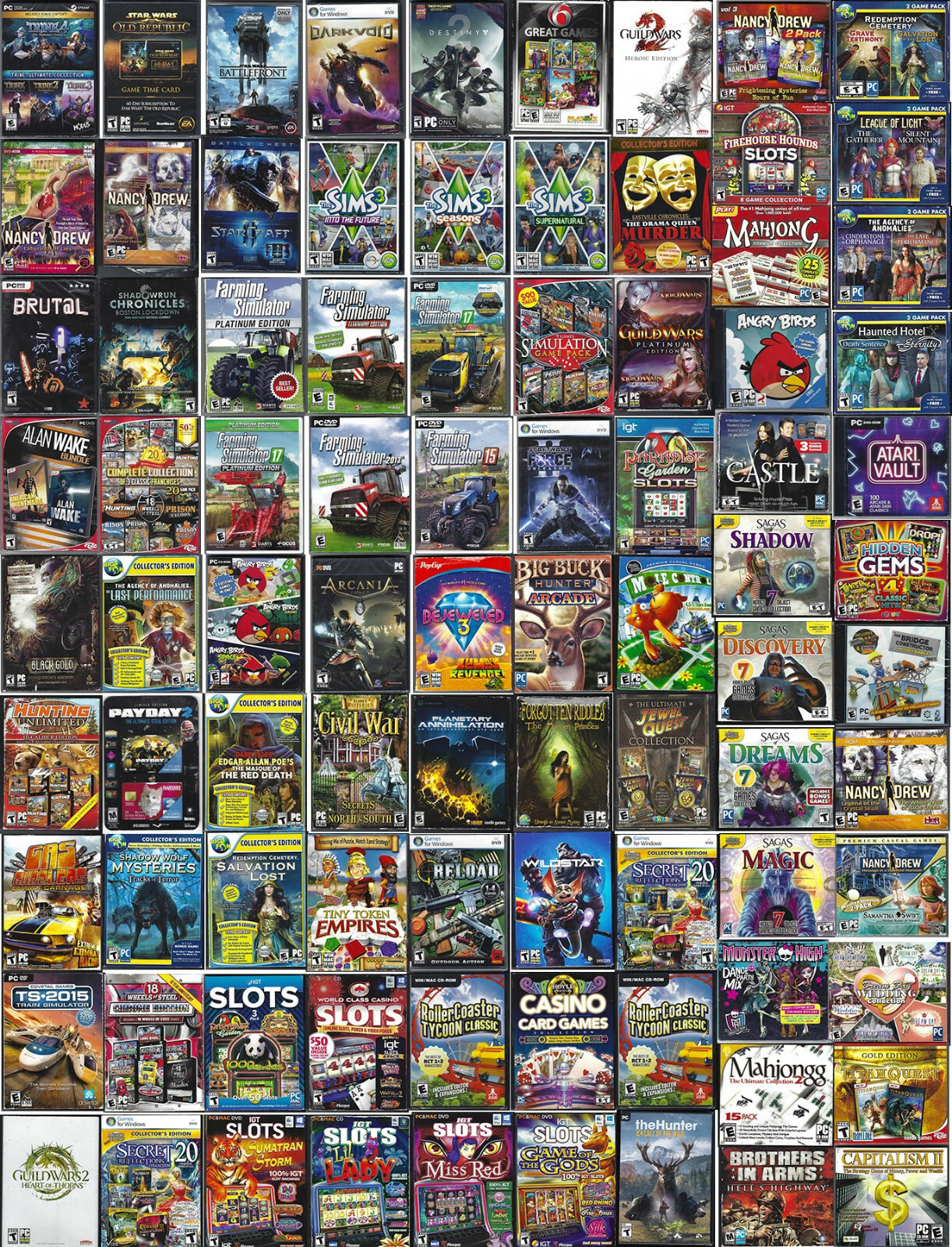 *NEW* PC Video Games Star Wars Mysteries Farming Trine Simulators Sims War Slots
