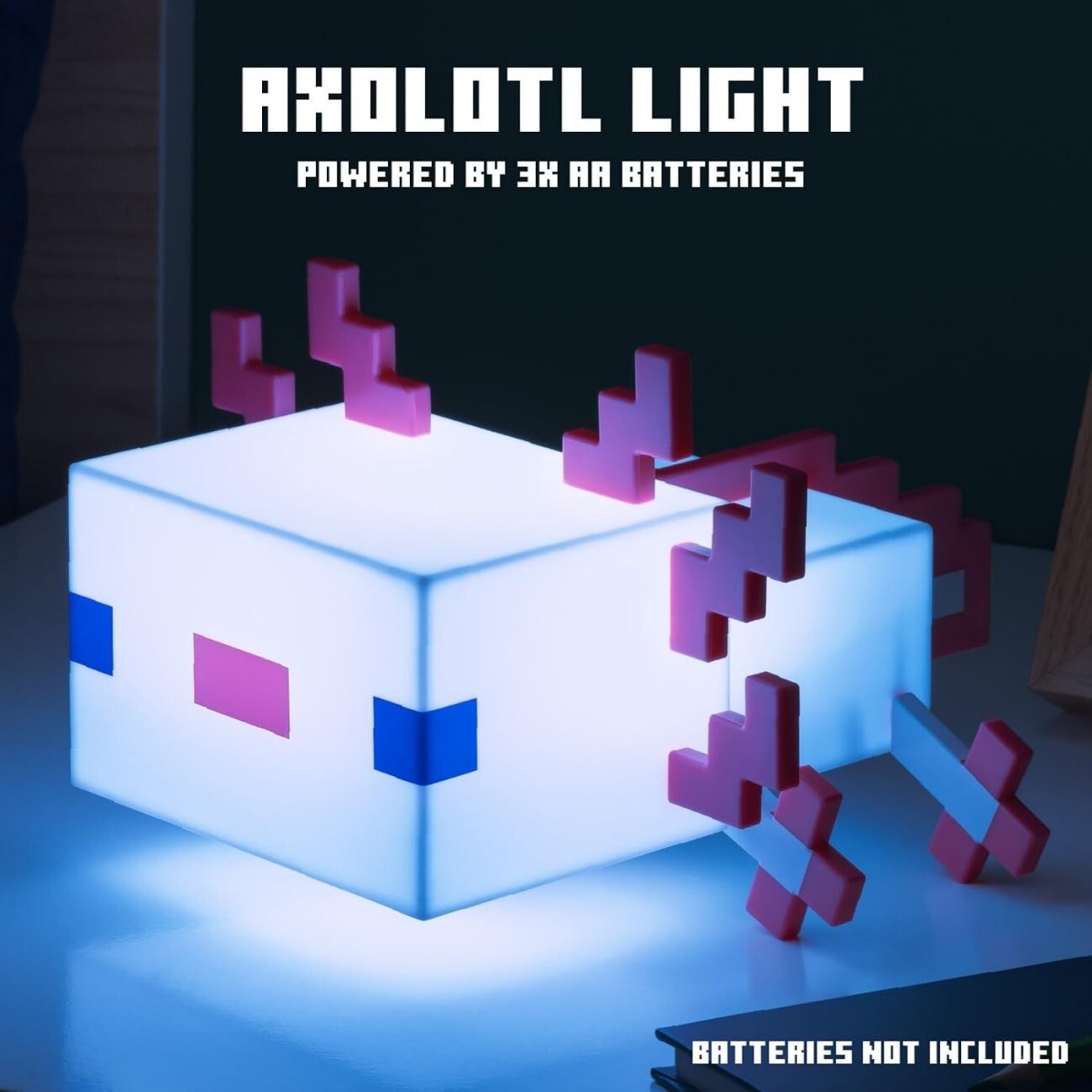 Minecraft Axolotl Light Up Lamp 5 Color Modes Game Décor Night Mojang Video Game