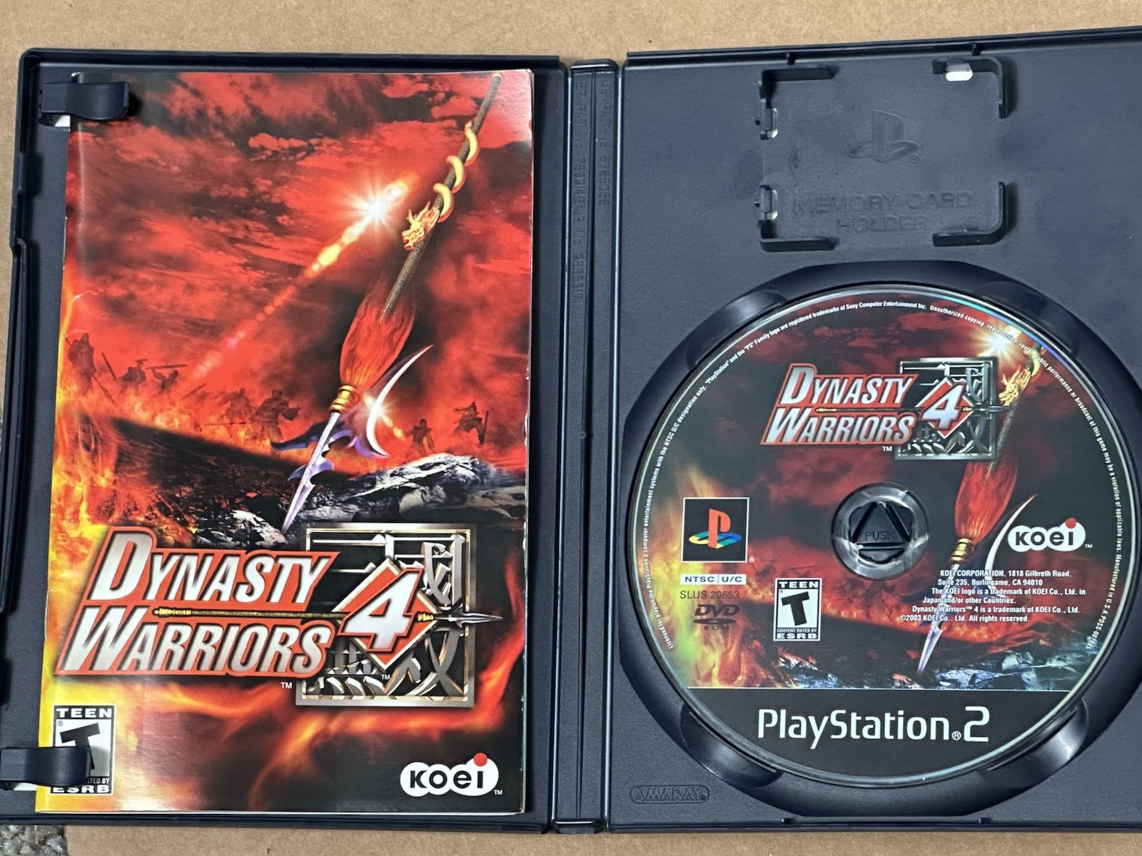 Dynasty Warriors 4 (Sony PlayStation 2, 2003) United States & Canada. W Manual