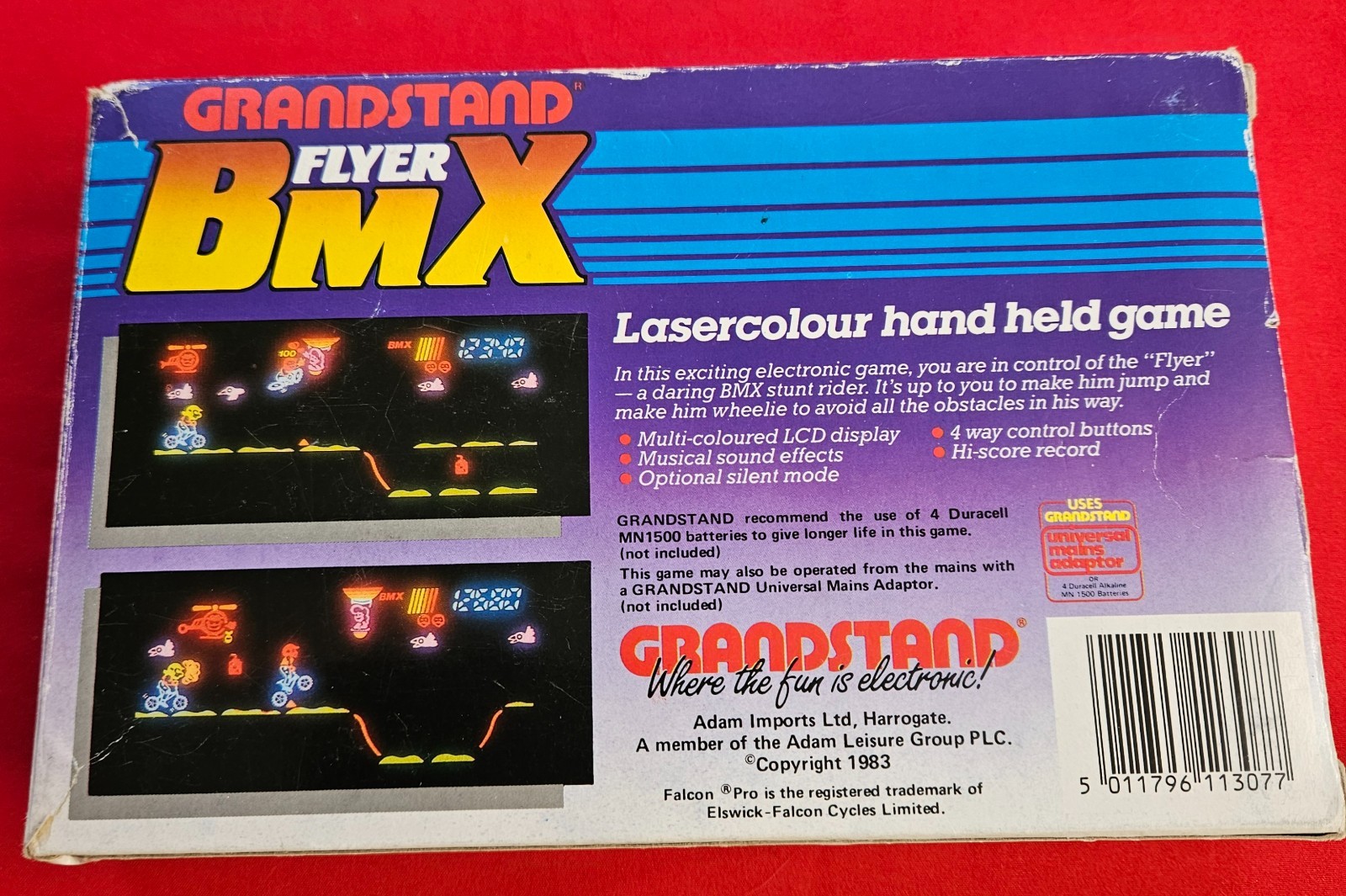 Grandstand Flyer BMX handheld Game&watch lcd game lasercolour Tomy