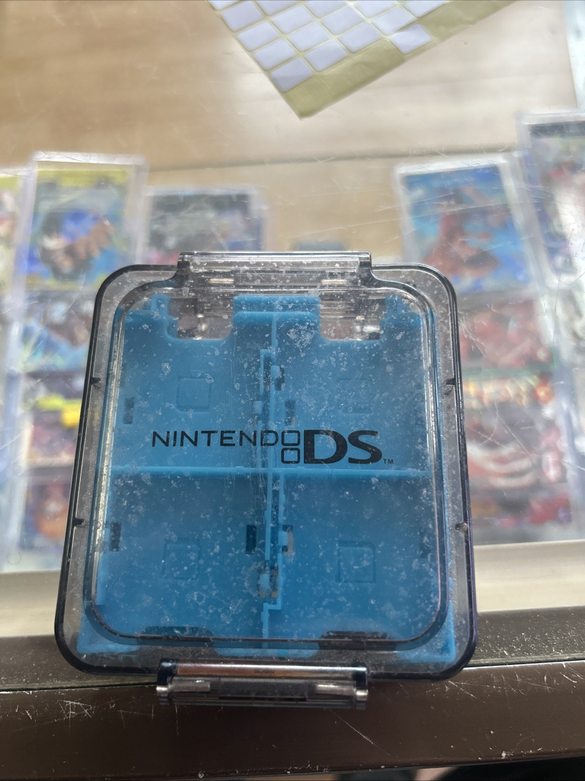 OEM Nintendo Game Hard Case DS 3DS Cartridge Holder Clear & Blue Holds 16 Carts