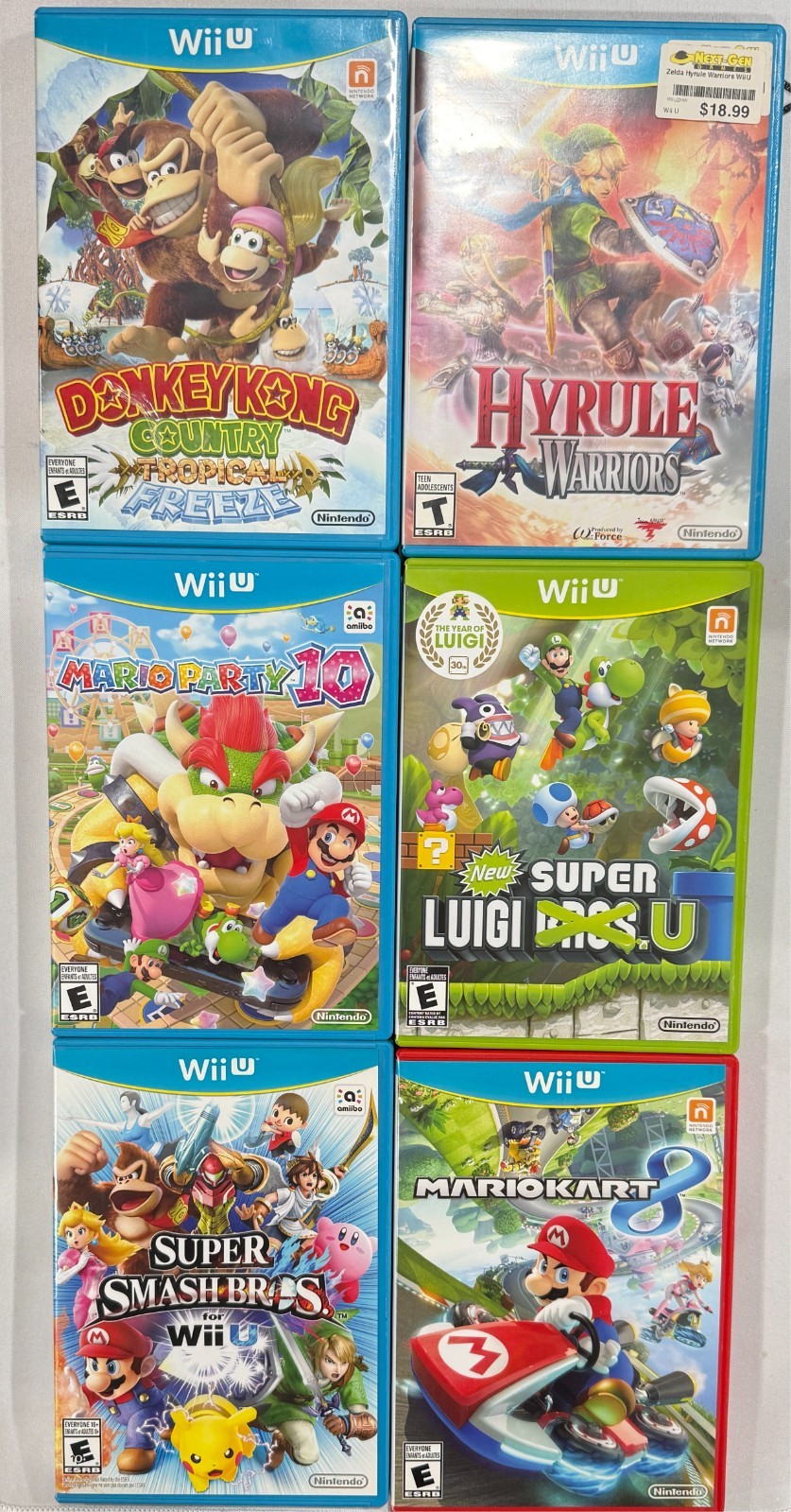 6 Wii U Games Lot – CIB – Smash Bros, Donkey Kong, Mario Party 10, Mario Kart 8