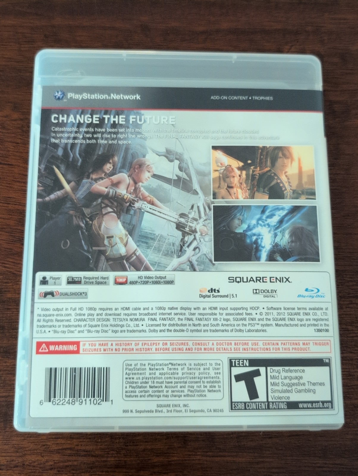 Final Fantasy XIII-2, PS3, CIB, Tested And Working, Some Wave To Back Of Art.