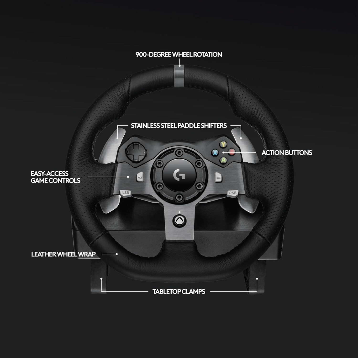 920 Driving Force Racing Wheel and Floor Pedals, Real Force Feedback, Stainle…