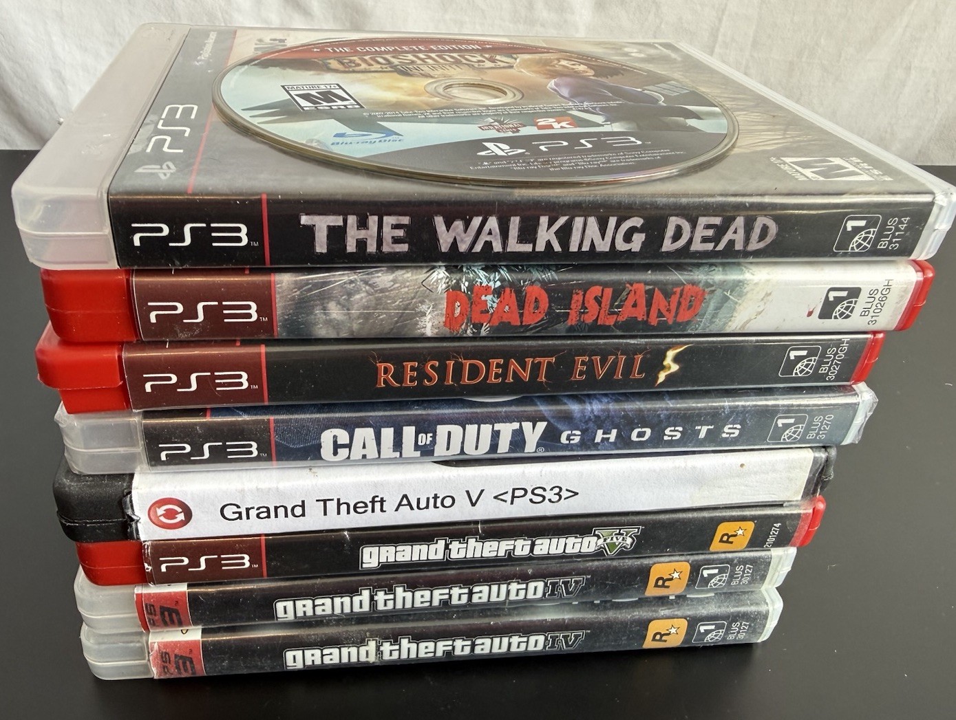 PS3 Game Lot of (9) All Rated M Mature GTA Call of Duty Resident Evil Bioshock